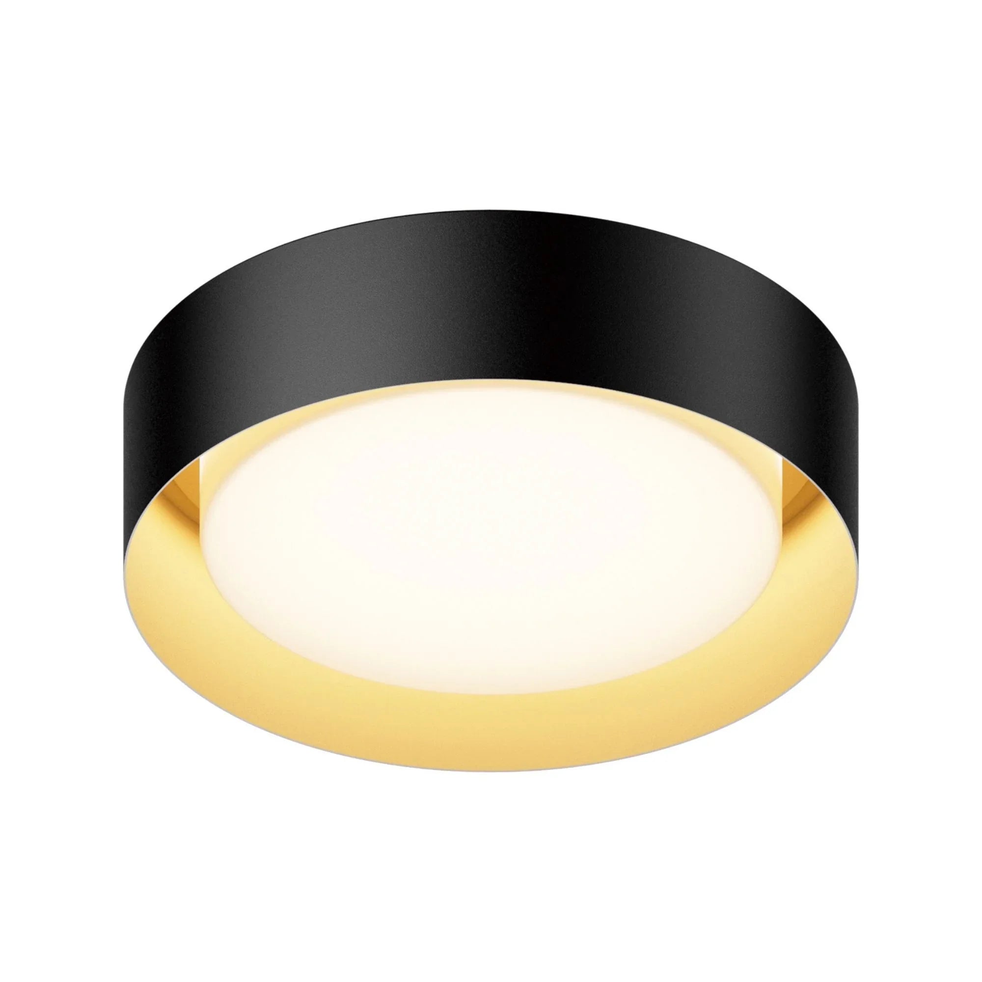 Echo 13" LED Flush Mount, Black & Gold Finish