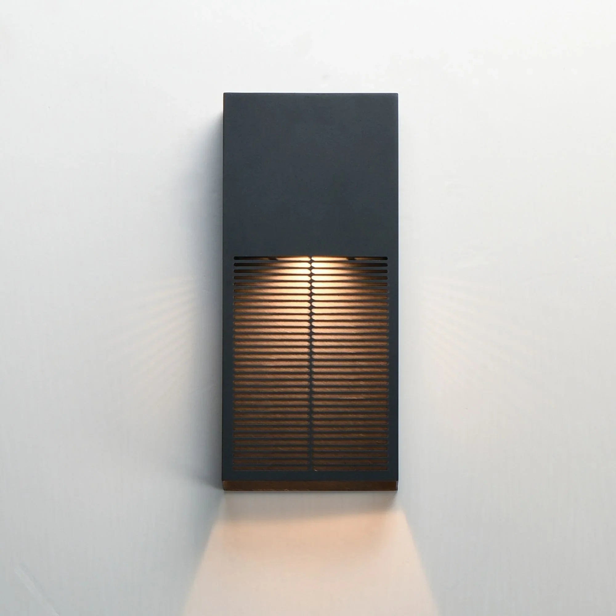 Grate 14" LED Outdoor Wall Sconce, Black Finish
