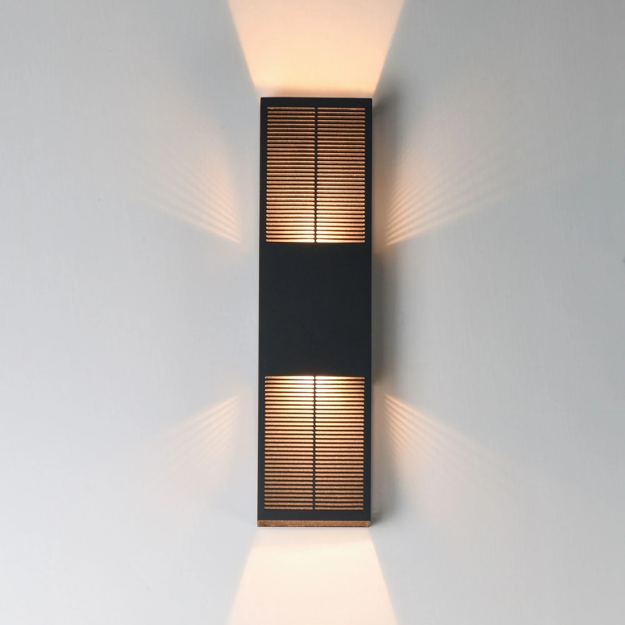Grate 24" 2-Light LED Outdoor Wall Sconce, Black Finish