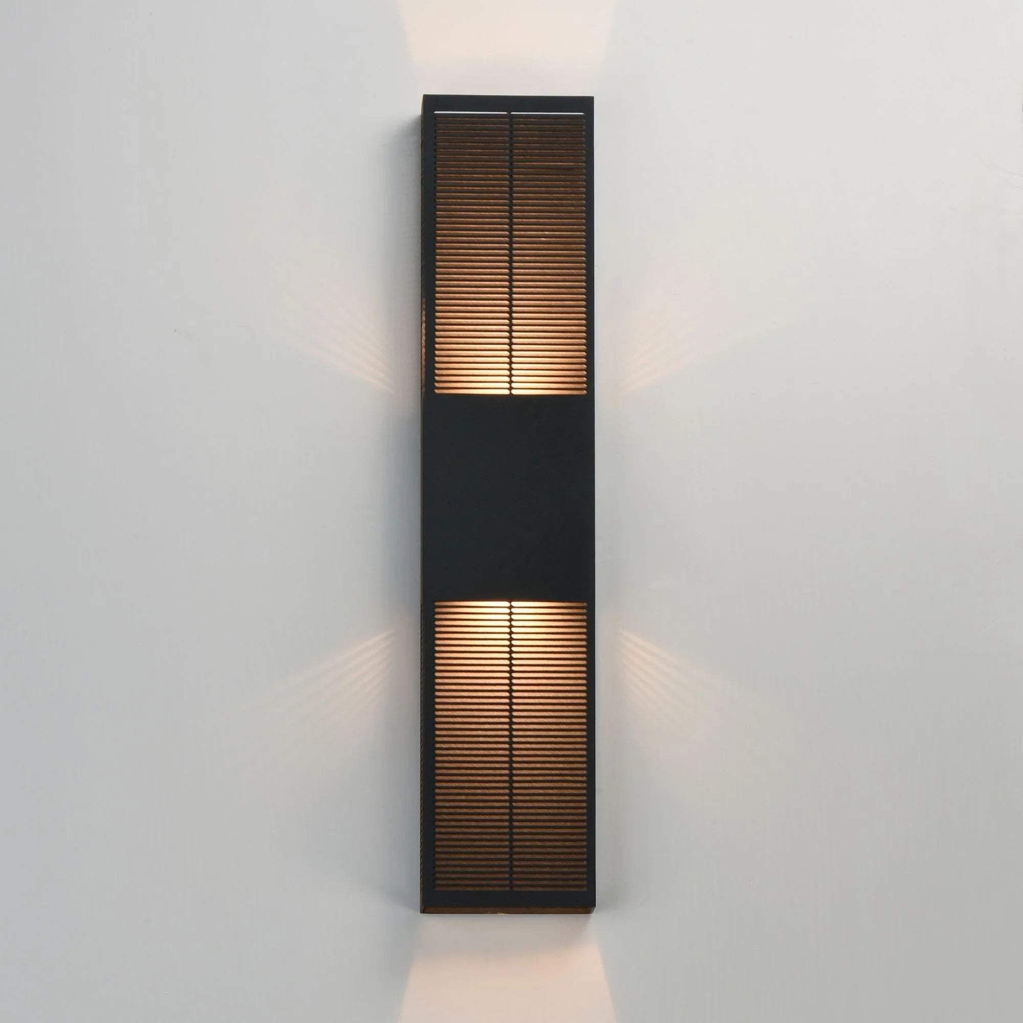 Grate 30" 2-Light LED Outdoor Wall Sconce, Black Finish