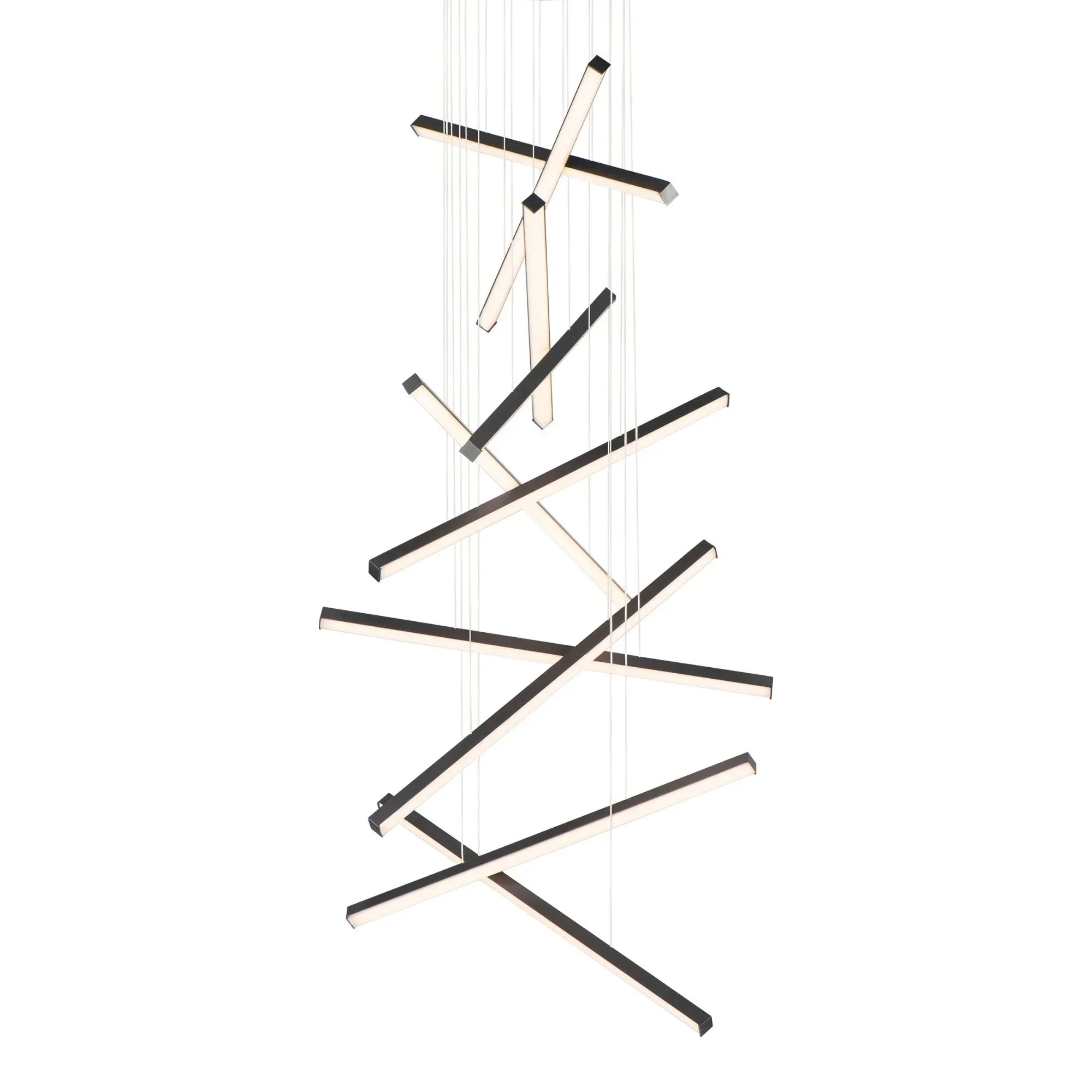 Hover 28" 10-Light LED Pendant, Black Finish