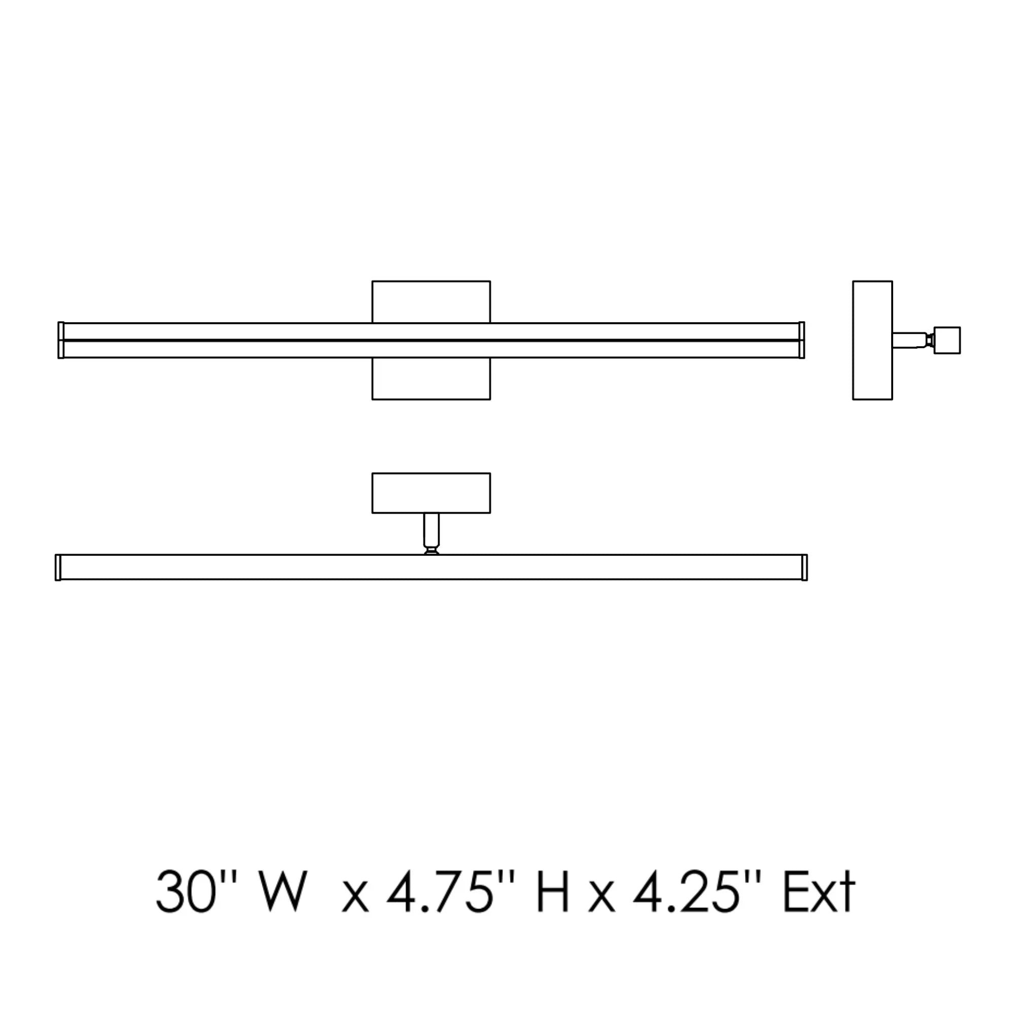 Hover 30" LED Picture Light, Black Finish