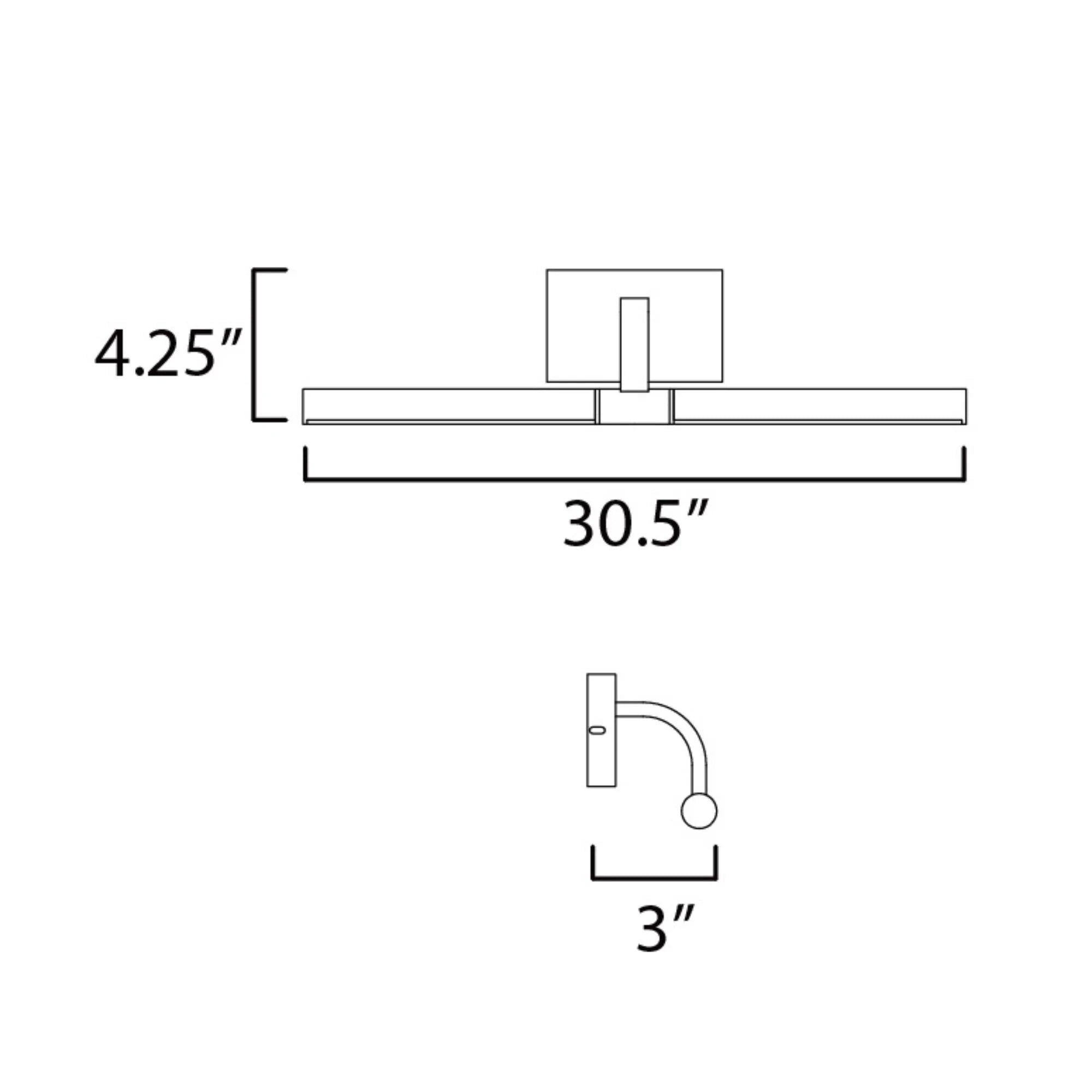 Mona 31" LED Picture Light, 120-277V, Black Finish