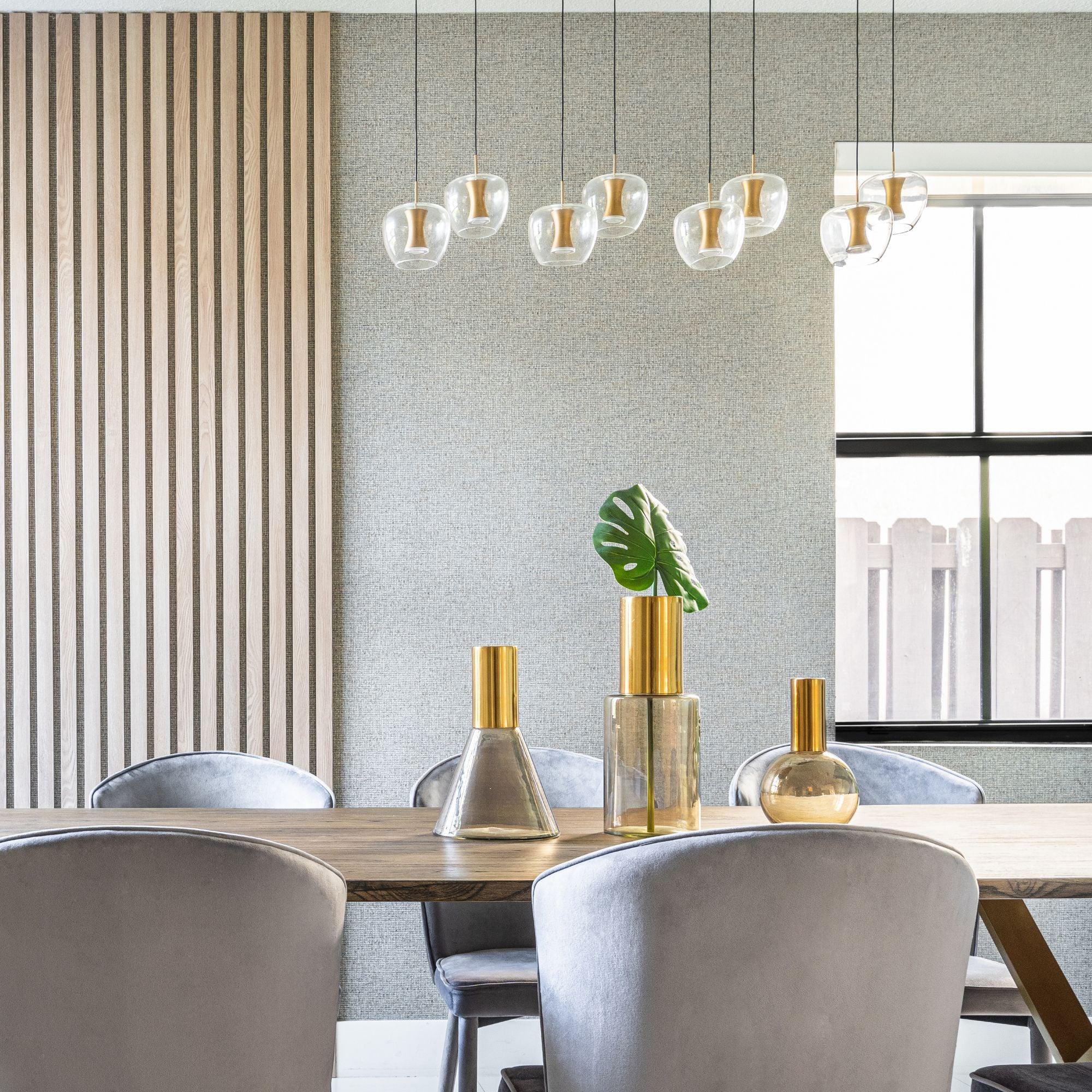 Newton 39" 8-Light LED Linear Pendant, Black & Gold Finish