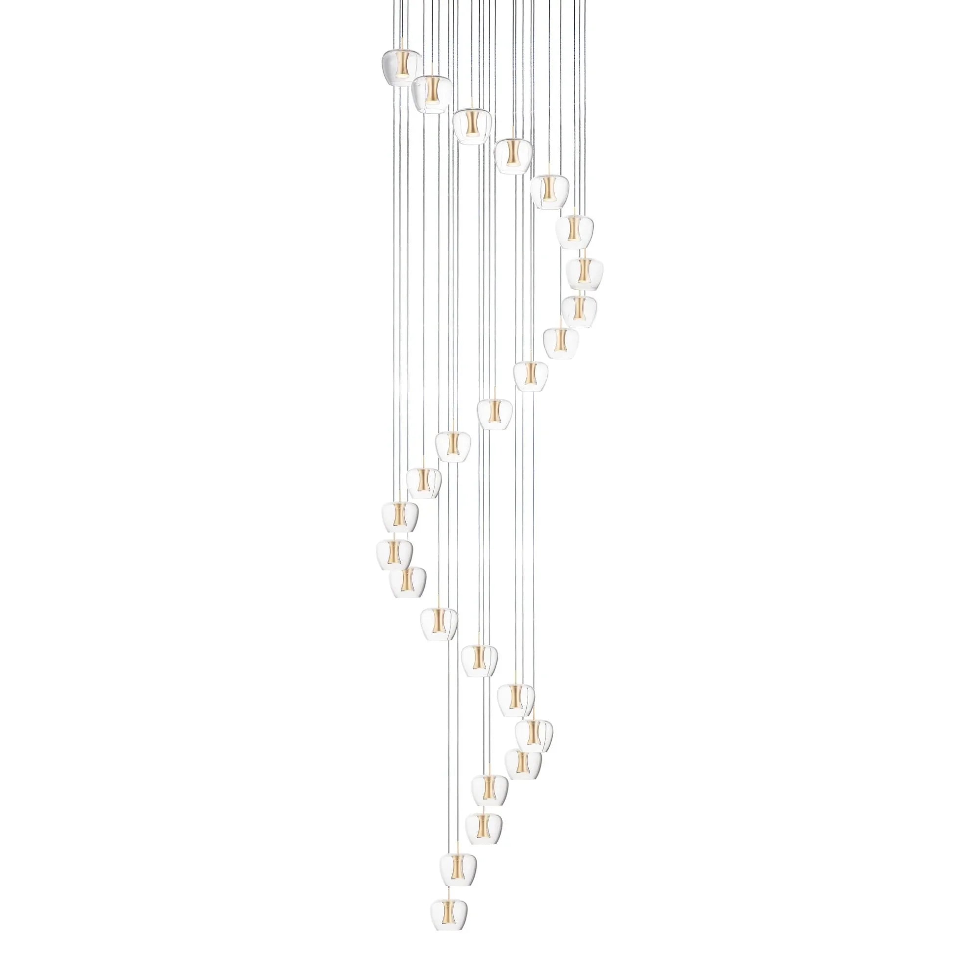 Newton 28" 25-Light LED Pendant, Black & Gold Finish