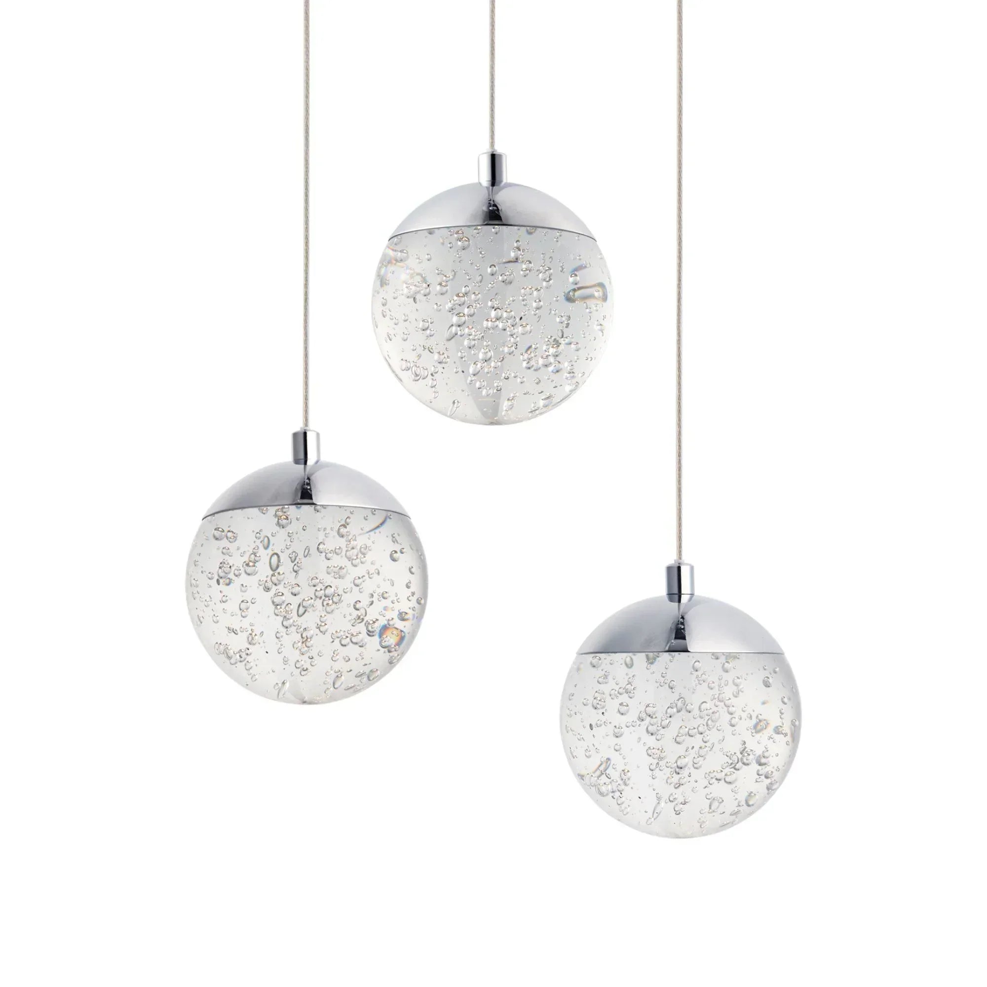 Orb II 12" 3-Light LED Pendant, Polished Chrome Finish