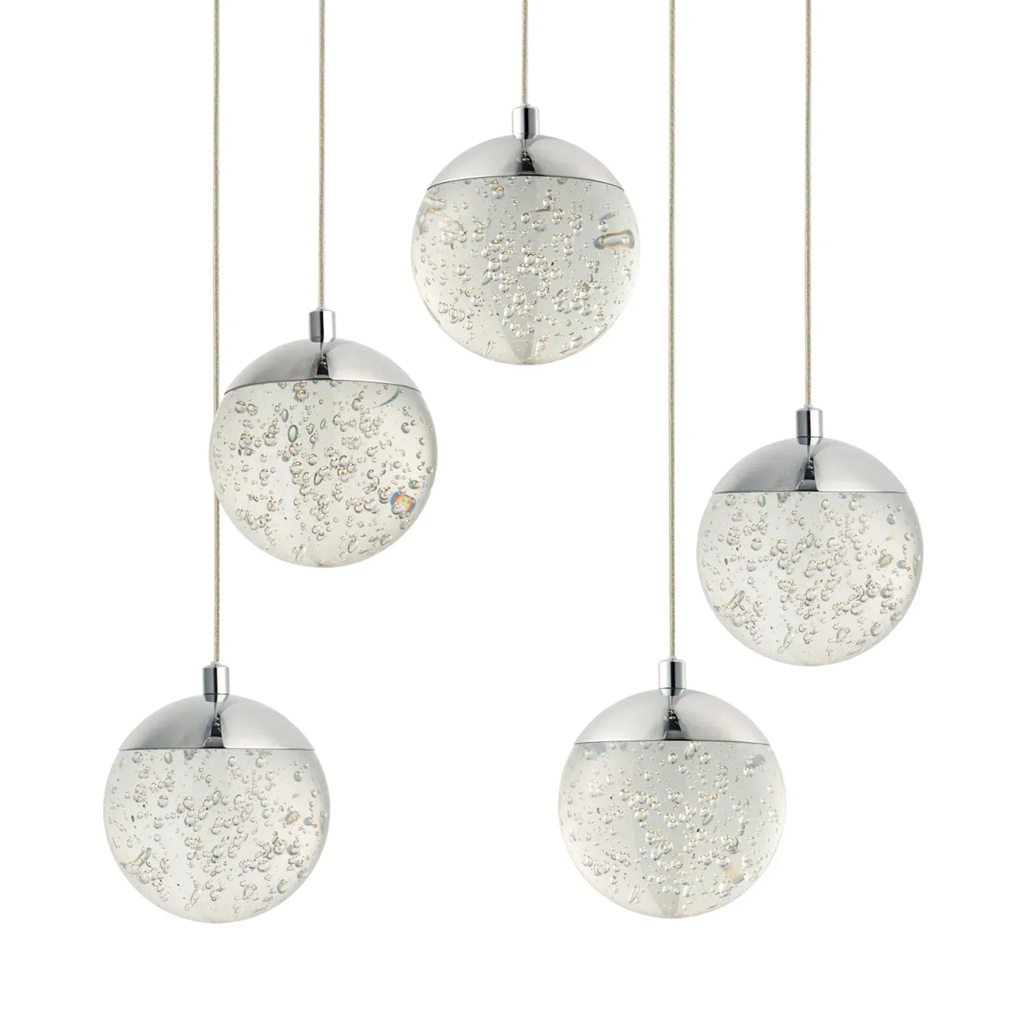 Orb II 16" 5-Light LED Pendant, Polished Chrome Finish