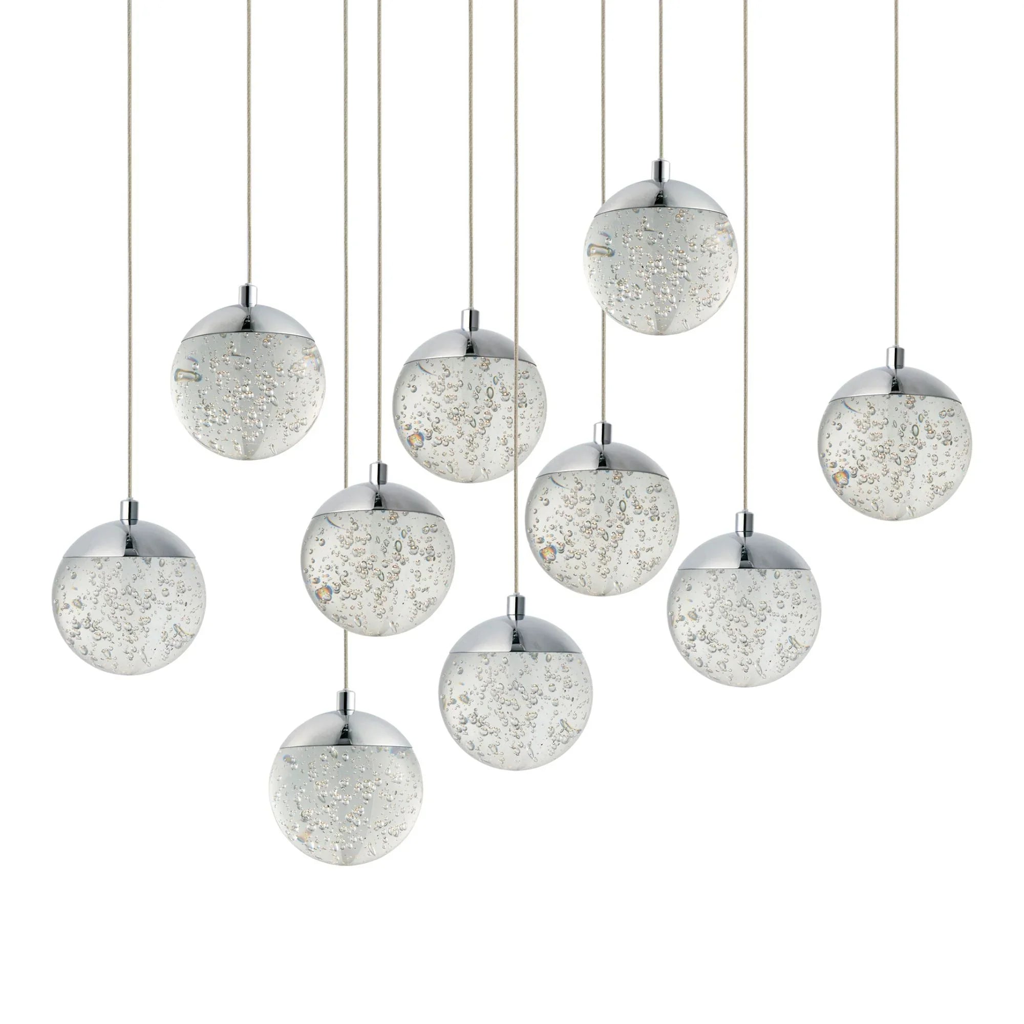 Orb II 34" 10-Light LED Linear Pendant, Polished Chrome Finish