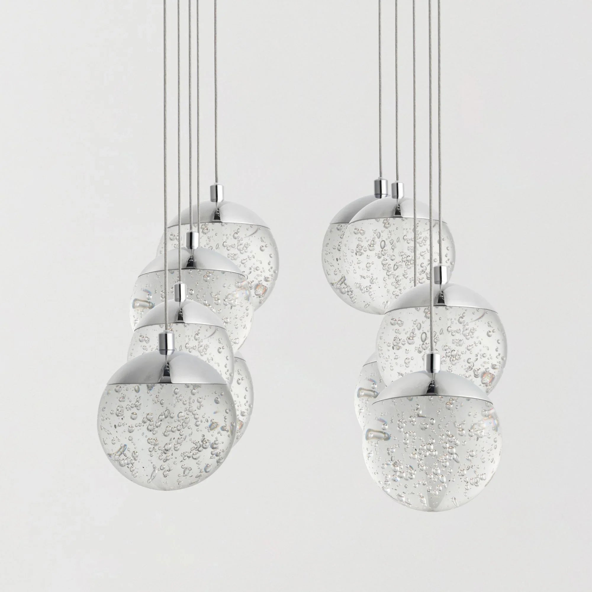 Orb II 34" 10-Light LED Linear Pendant, Polished Chrome Finish