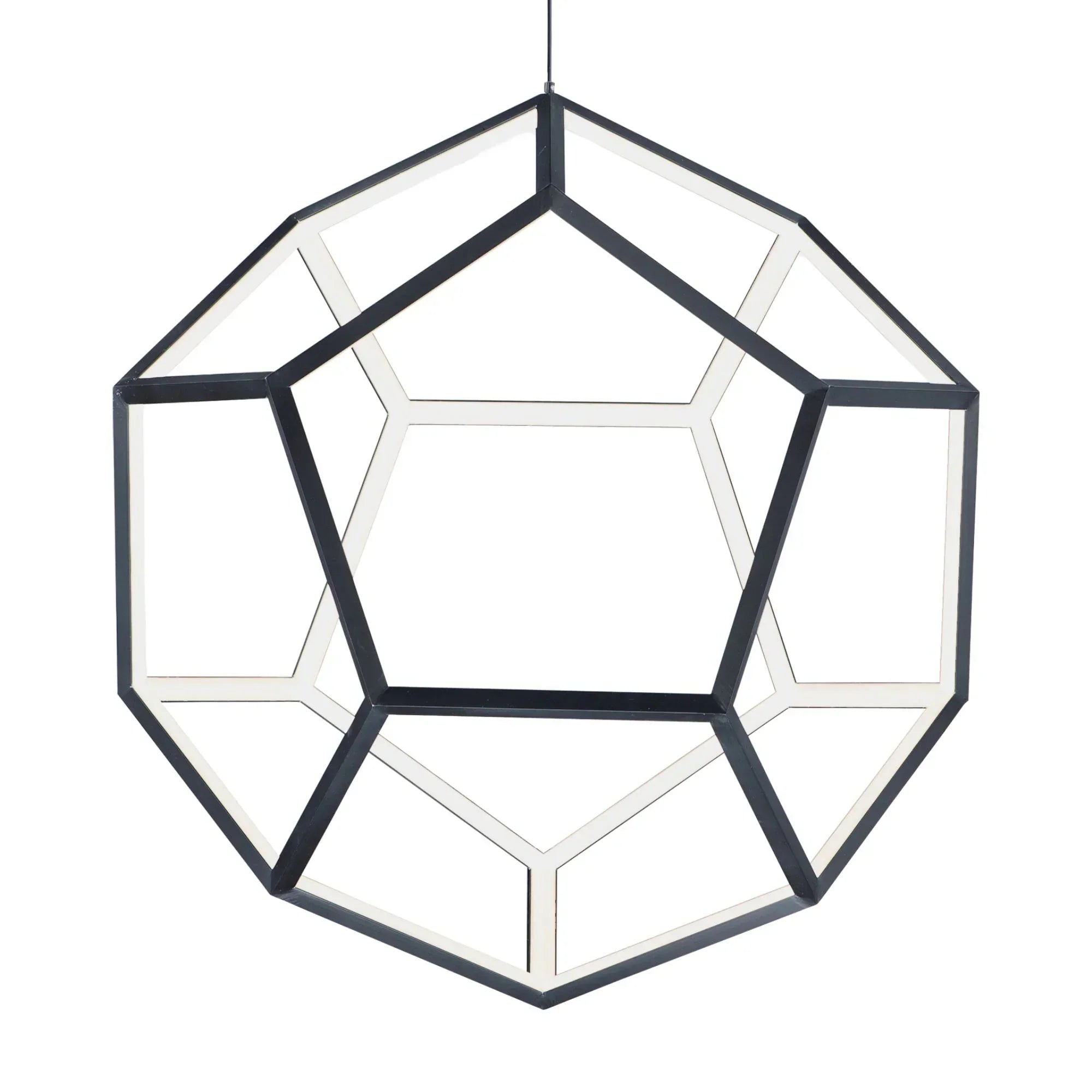 Penta 28" Large LED Pendant, Black Finish