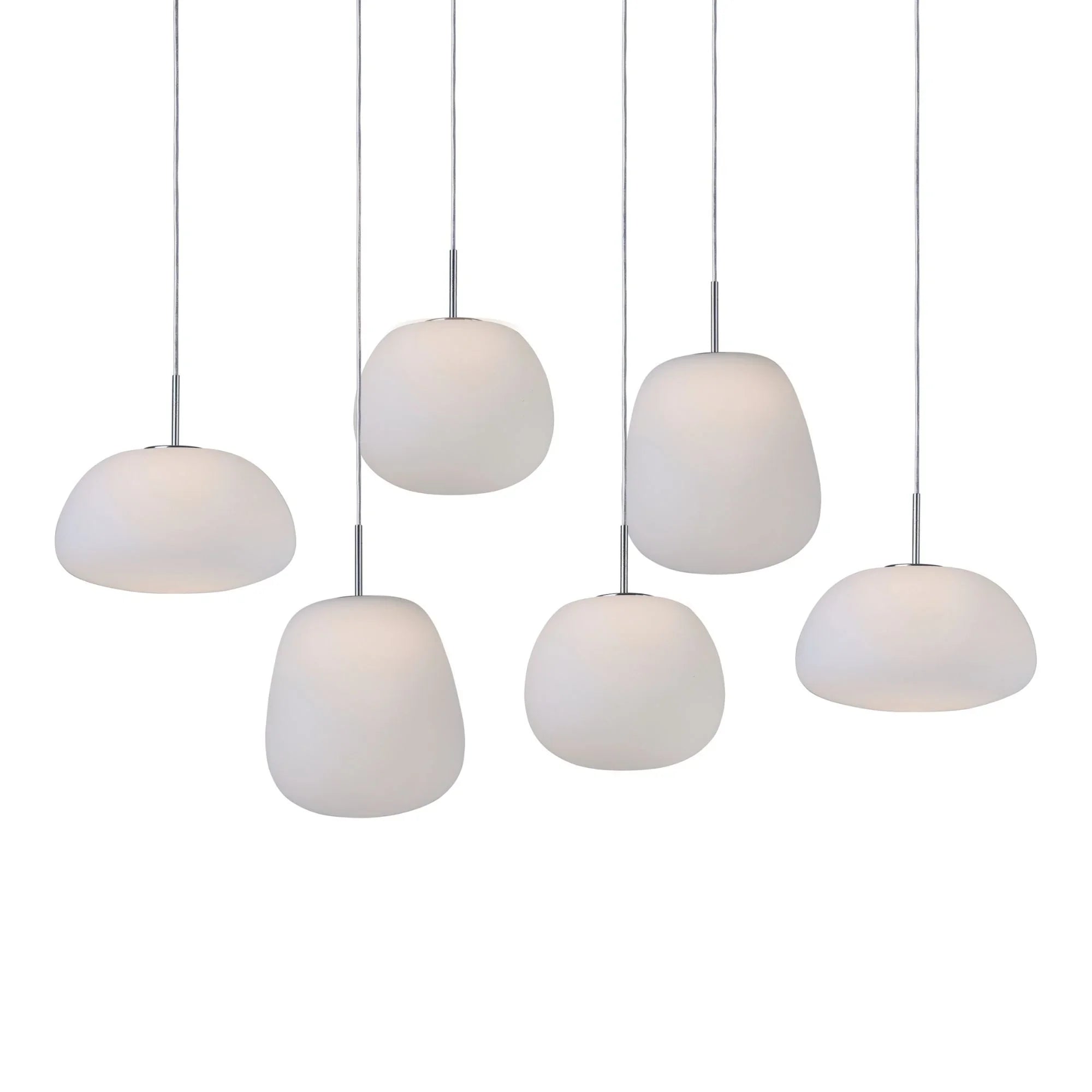 Puffs 26" 6-Light Linear LED Pendant, White Finish