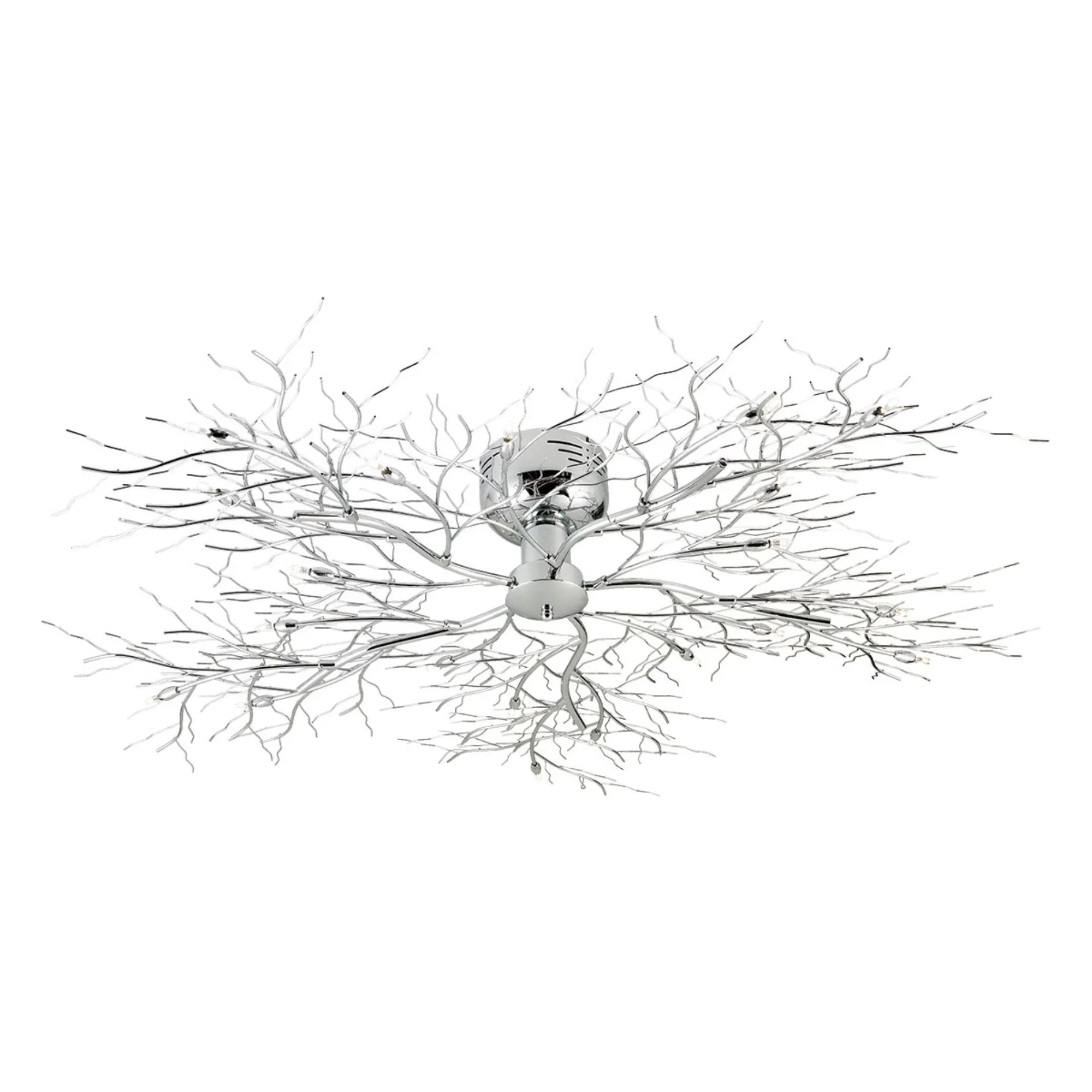Autumn 20-Light 45" Semi-Flush Mount, Chrome Finish