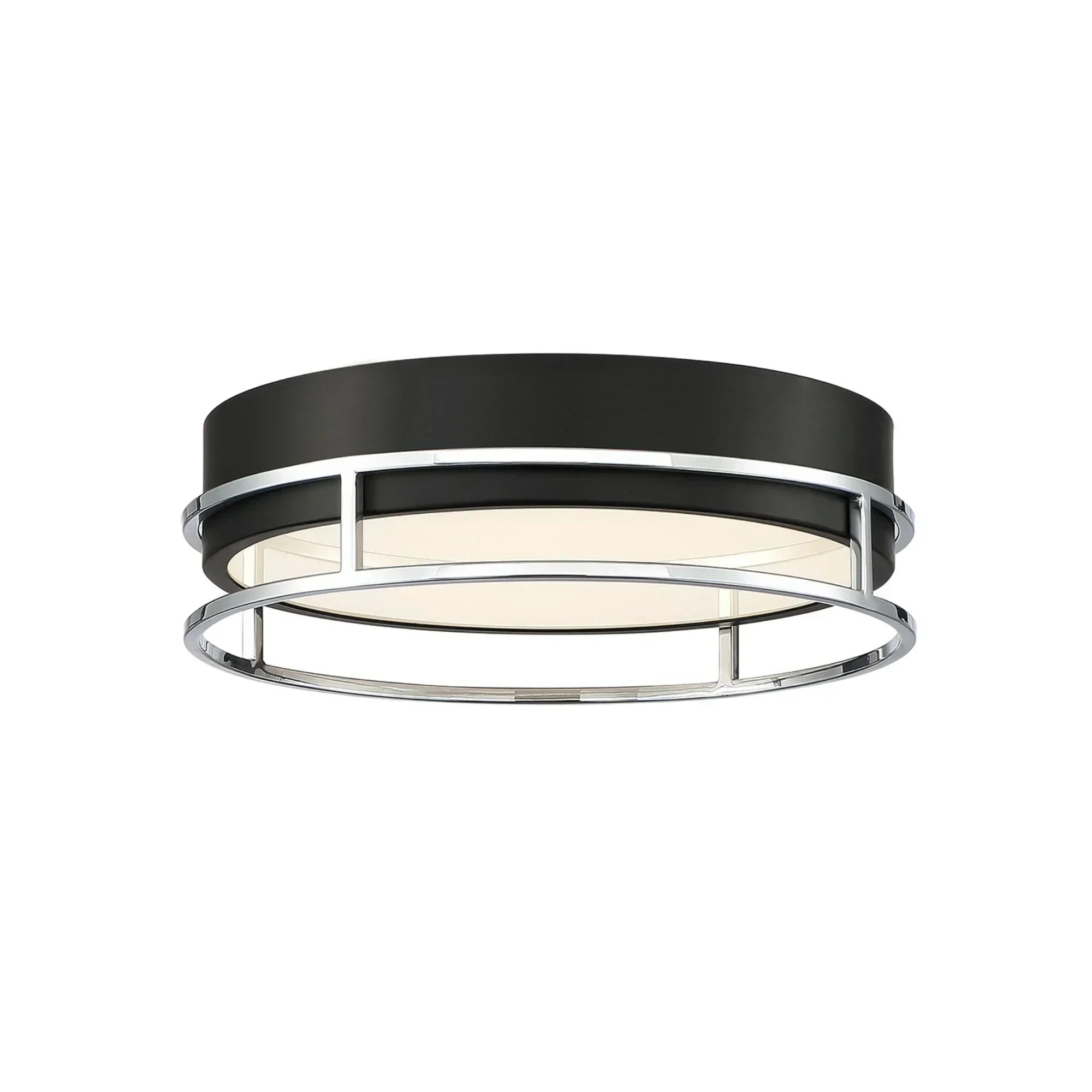 Grafice 13" LED Flush Mount, Black & Chrome Finish