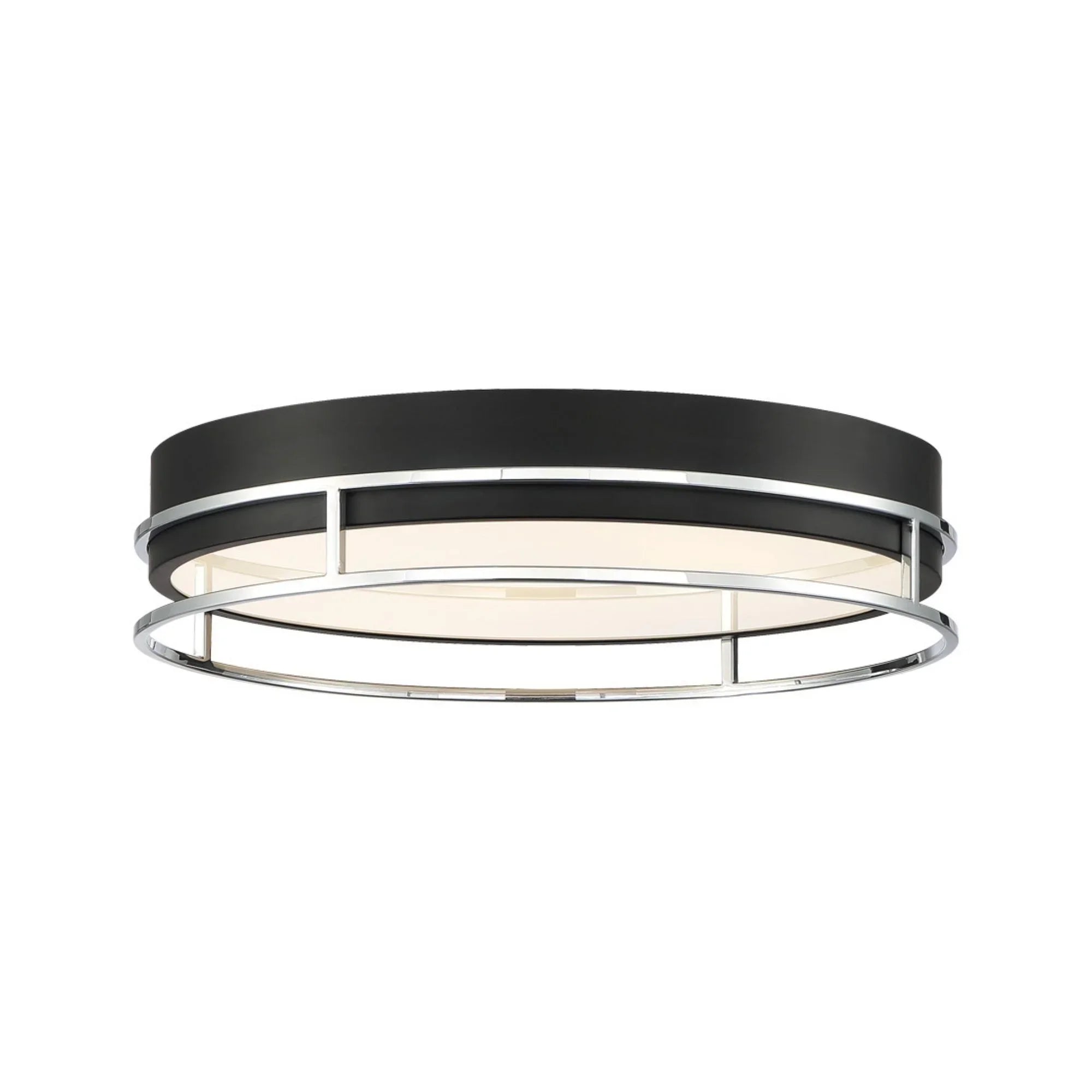 Grafice 18" LED Flush Mount, Black & Chrome Finish