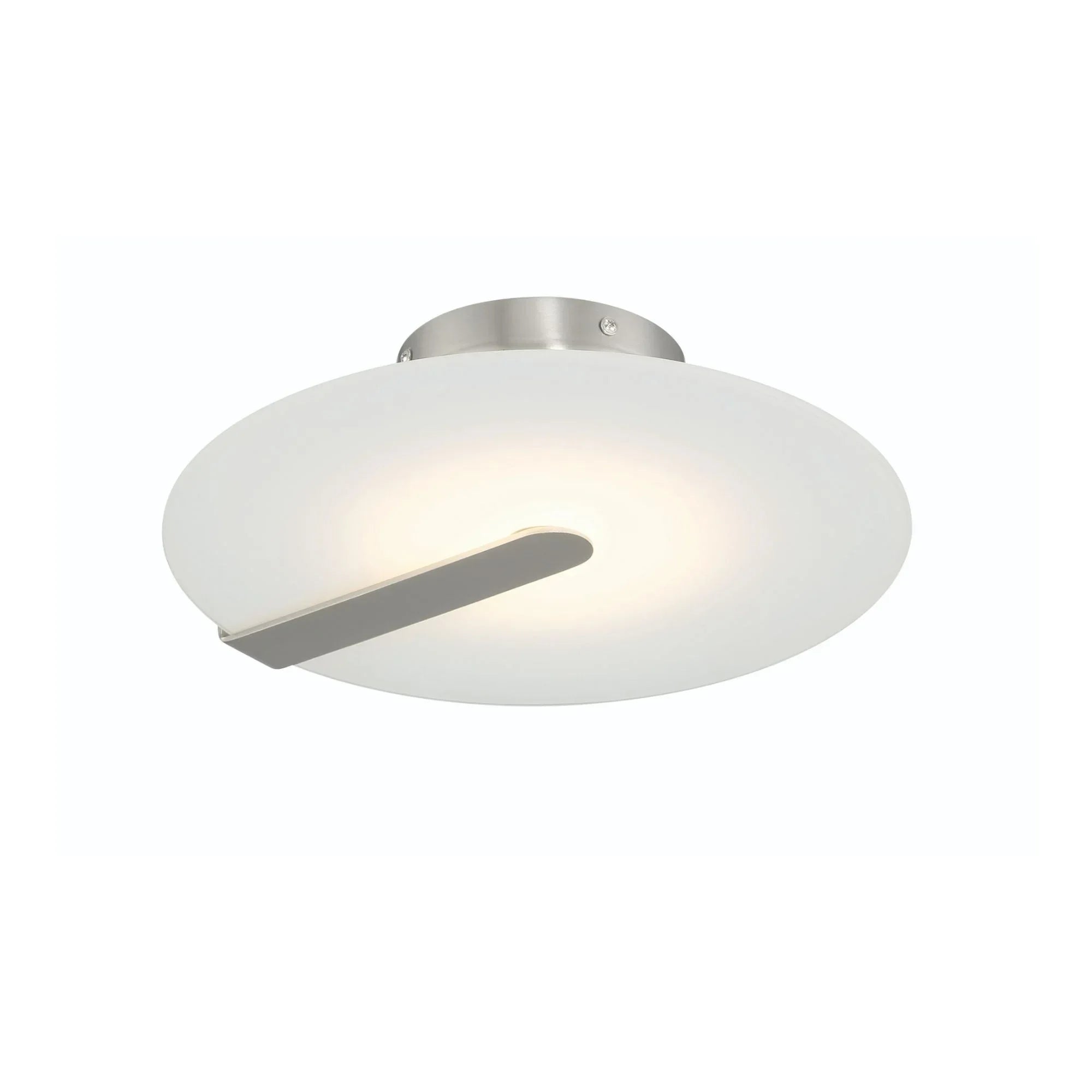 Nuvola 12" LED Semi-Flush Mount, Satin Nickel Finish