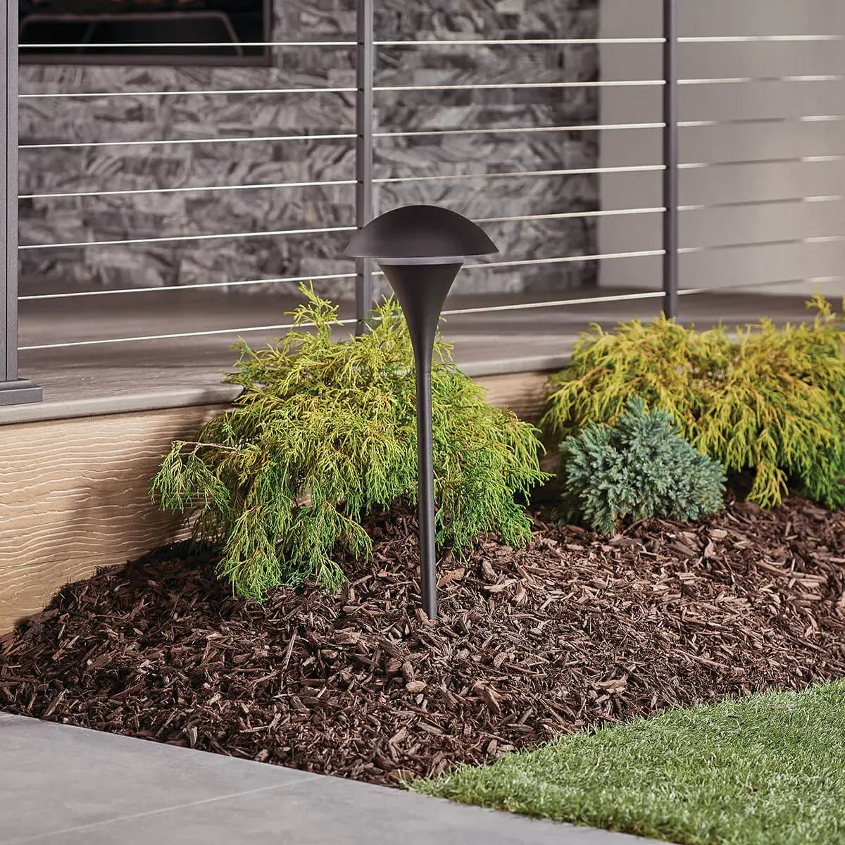 120V Large Eclipse Path Light, Textured Black - Bees Lighting