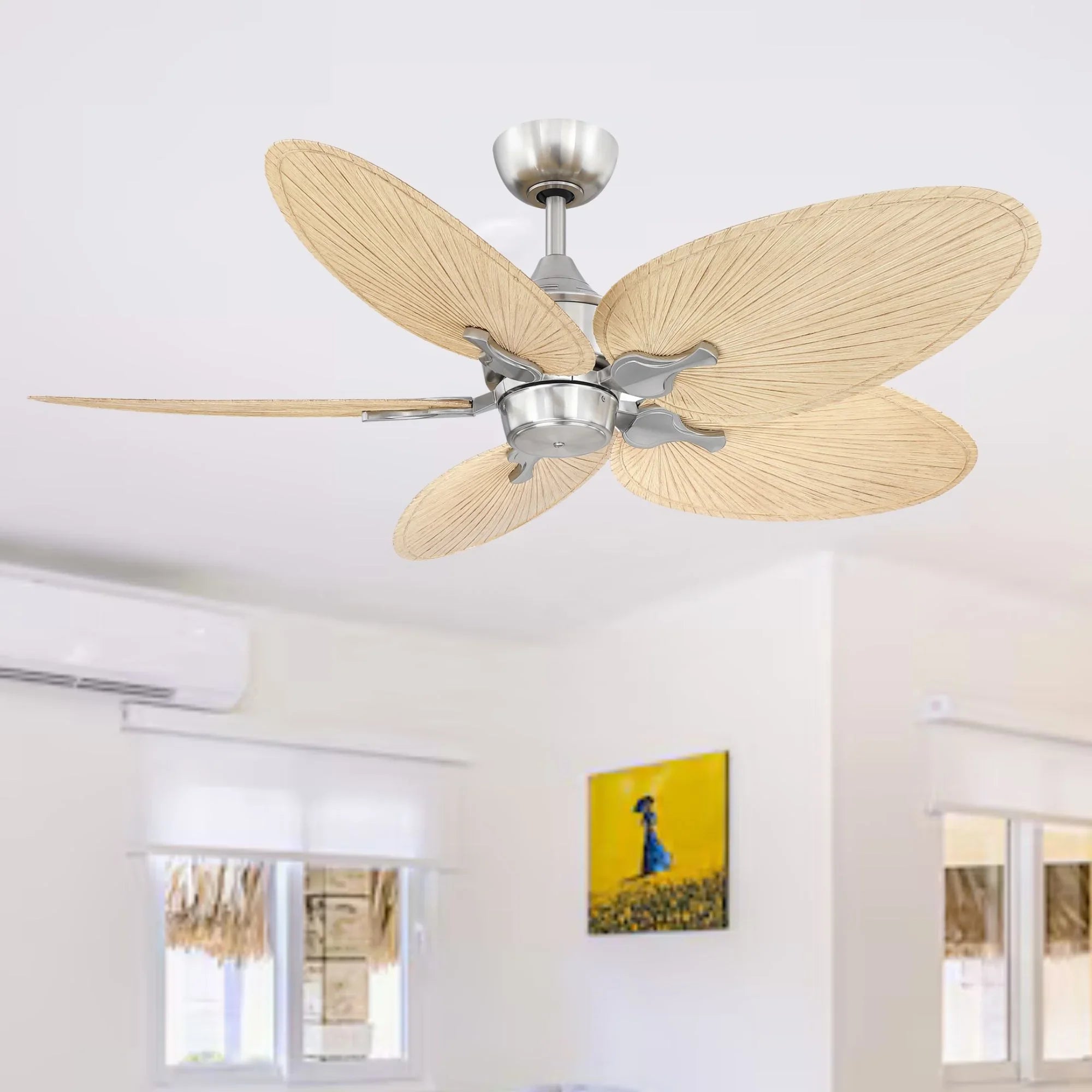 Islander DC 52" Brushed Nickel Ceiling Fan Motor, Blades Sold Separately - Bees Lighting
