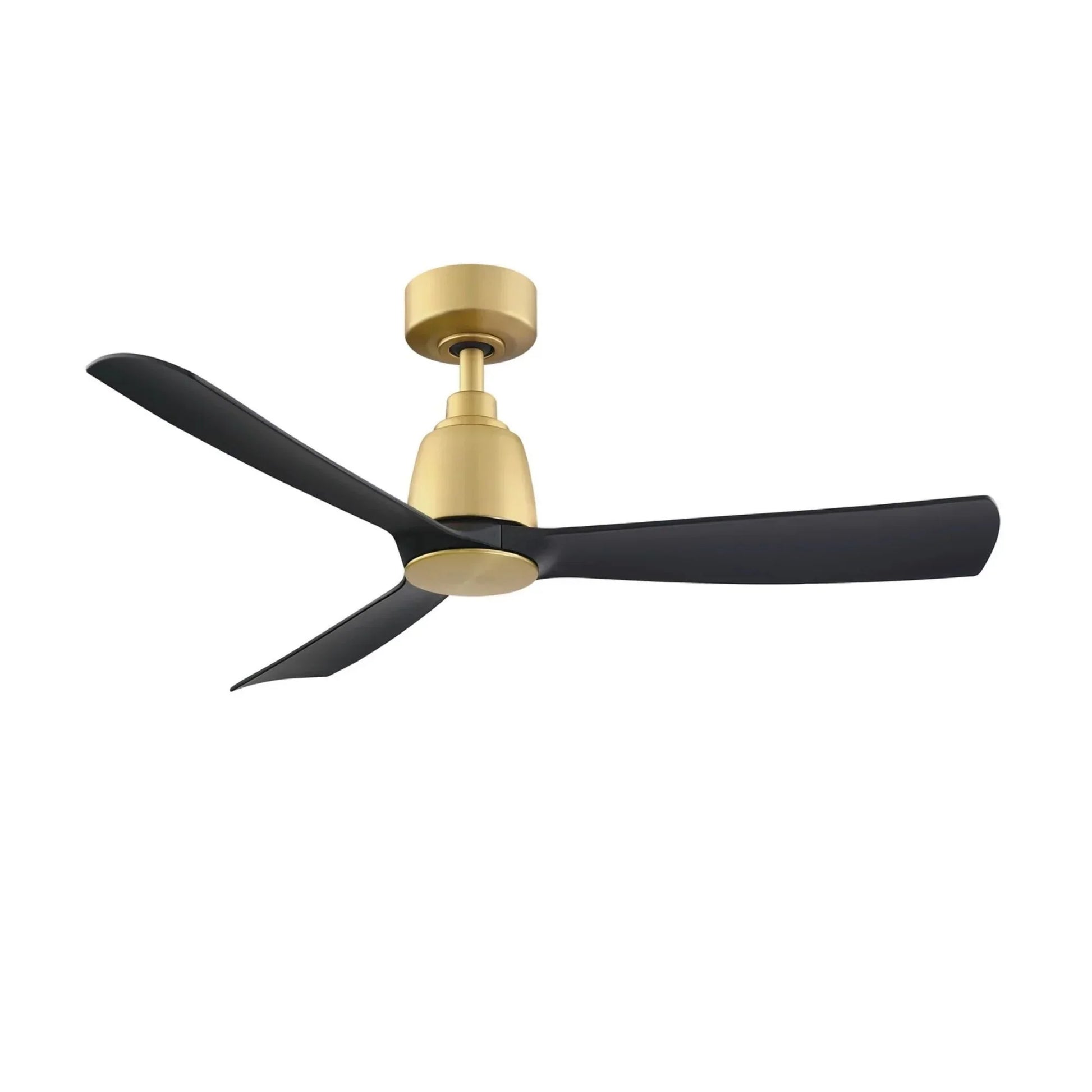 Kute 52" Brushed Satin Brass & Black Modern Ceiling Fan with Remote - Bees Lighting