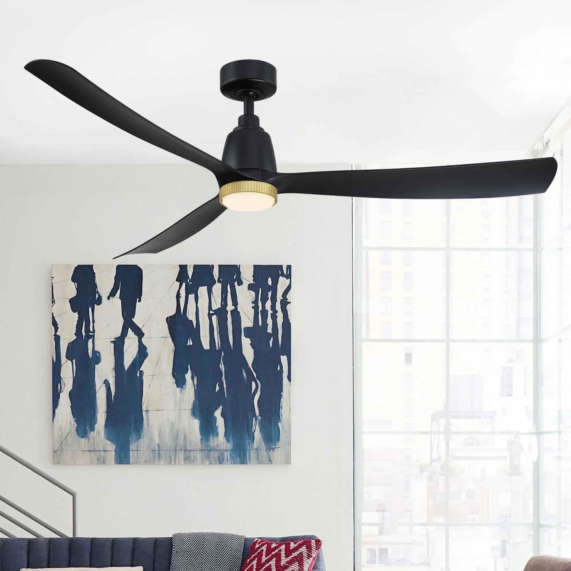 Kute 60" Black Modern Ceiling Fan with Remote - Bees Lighting