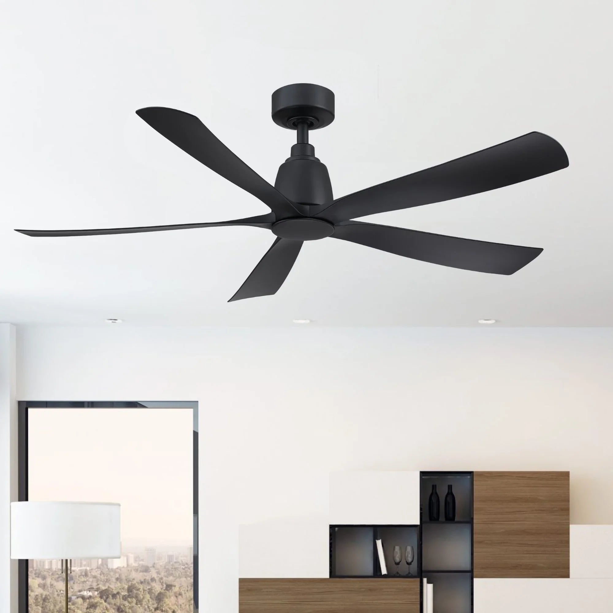 Kute 52" 5 Blades Black Modern Ceiling Fan with Remote - Bees Lighting