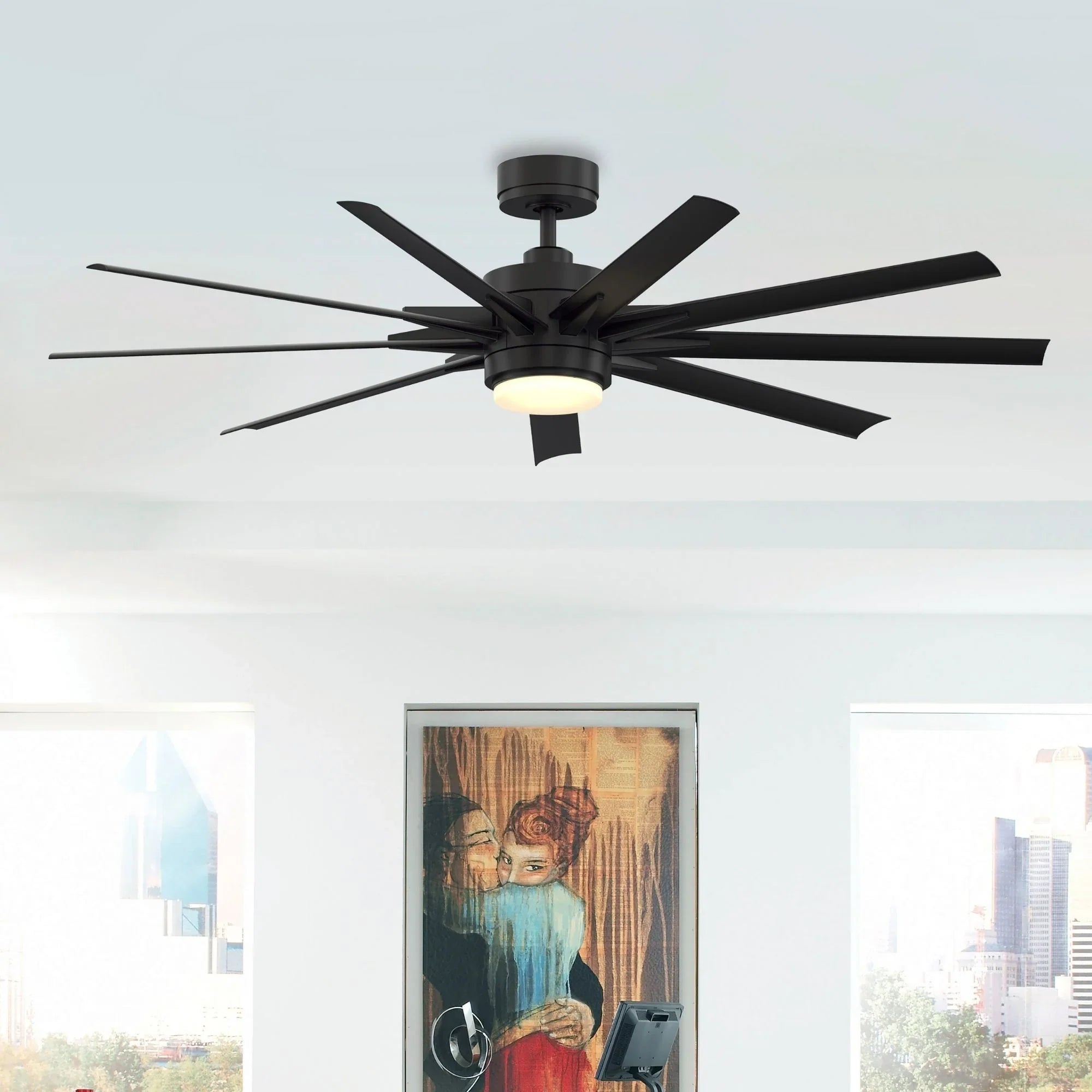 Odyn Custom Black Ceiling Fan Motor & Light, Blades Sold Separately - Bees Lighting