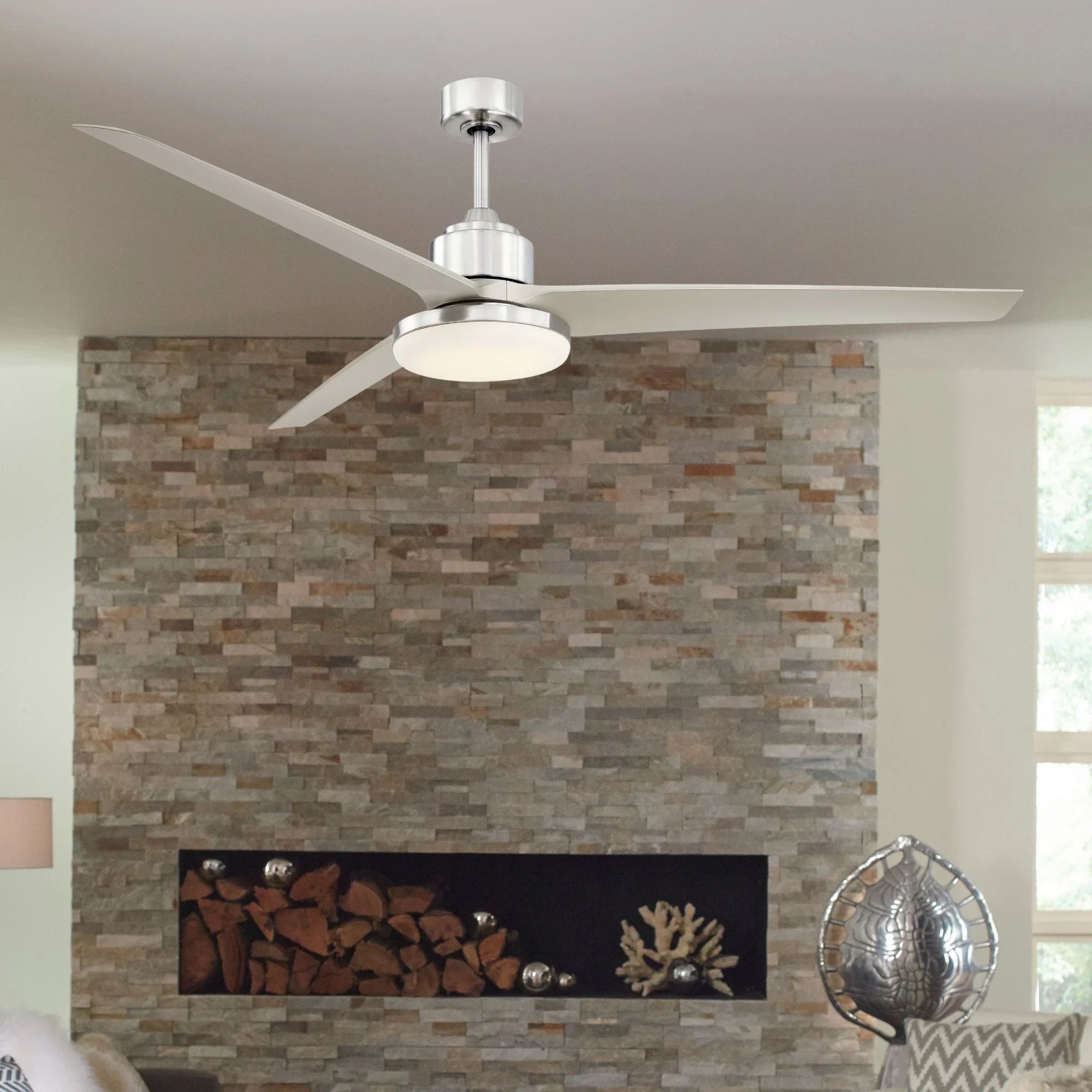 TriAire Custom Brushed Nickel 72" Motor, Blades Sold Separately - Bees Lighting