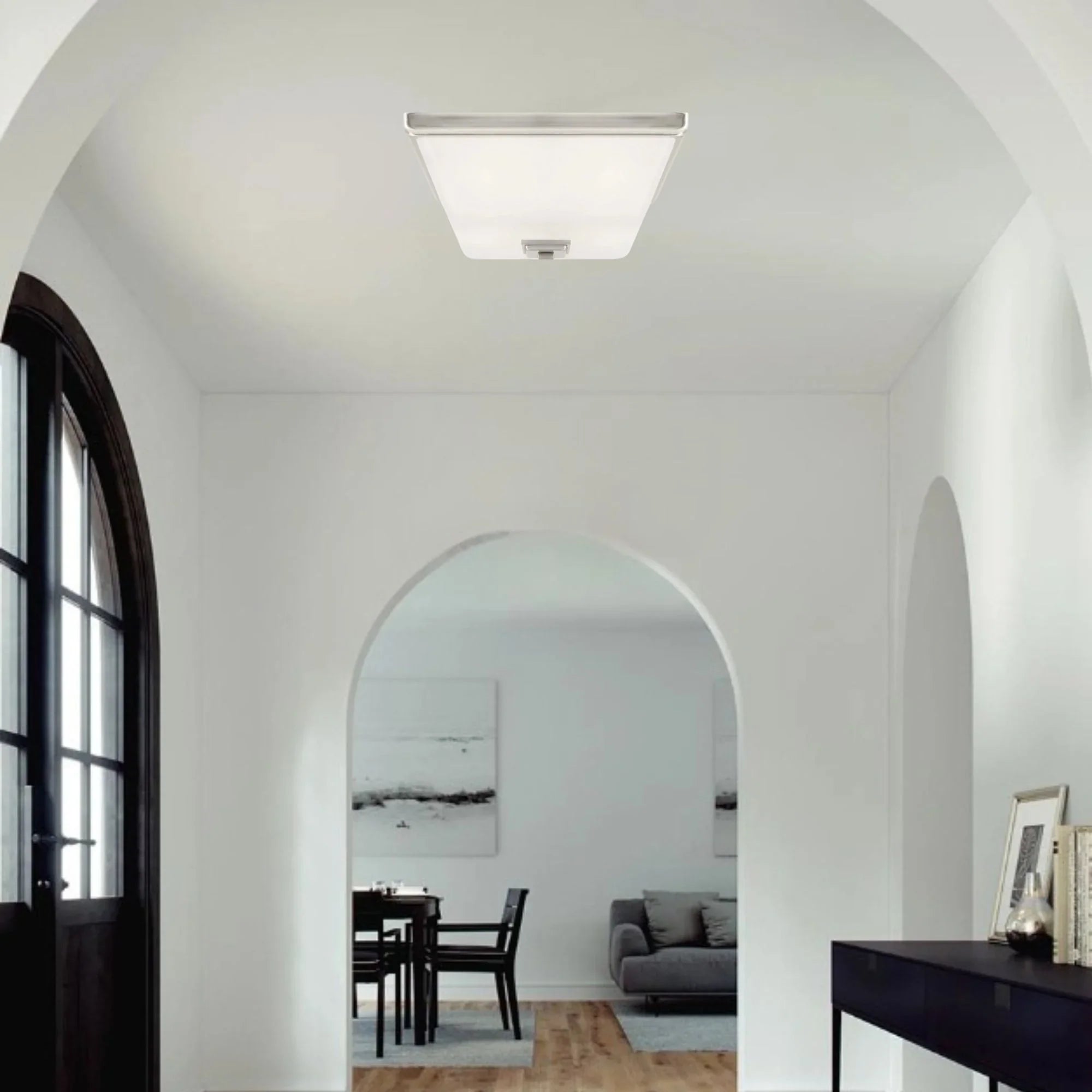 Ellis Harper 13" 2-Light Semi Flush Mount, Brushed Nickel Finish