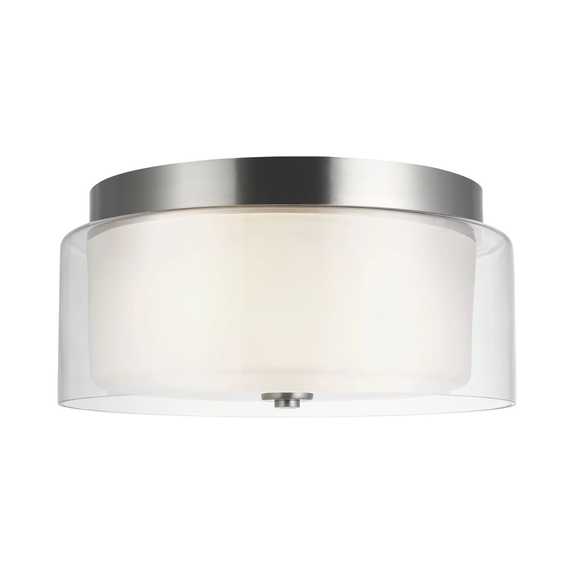 Elmwood Park 14" 2-Light Flush Mount, Brushed Nickel Finish