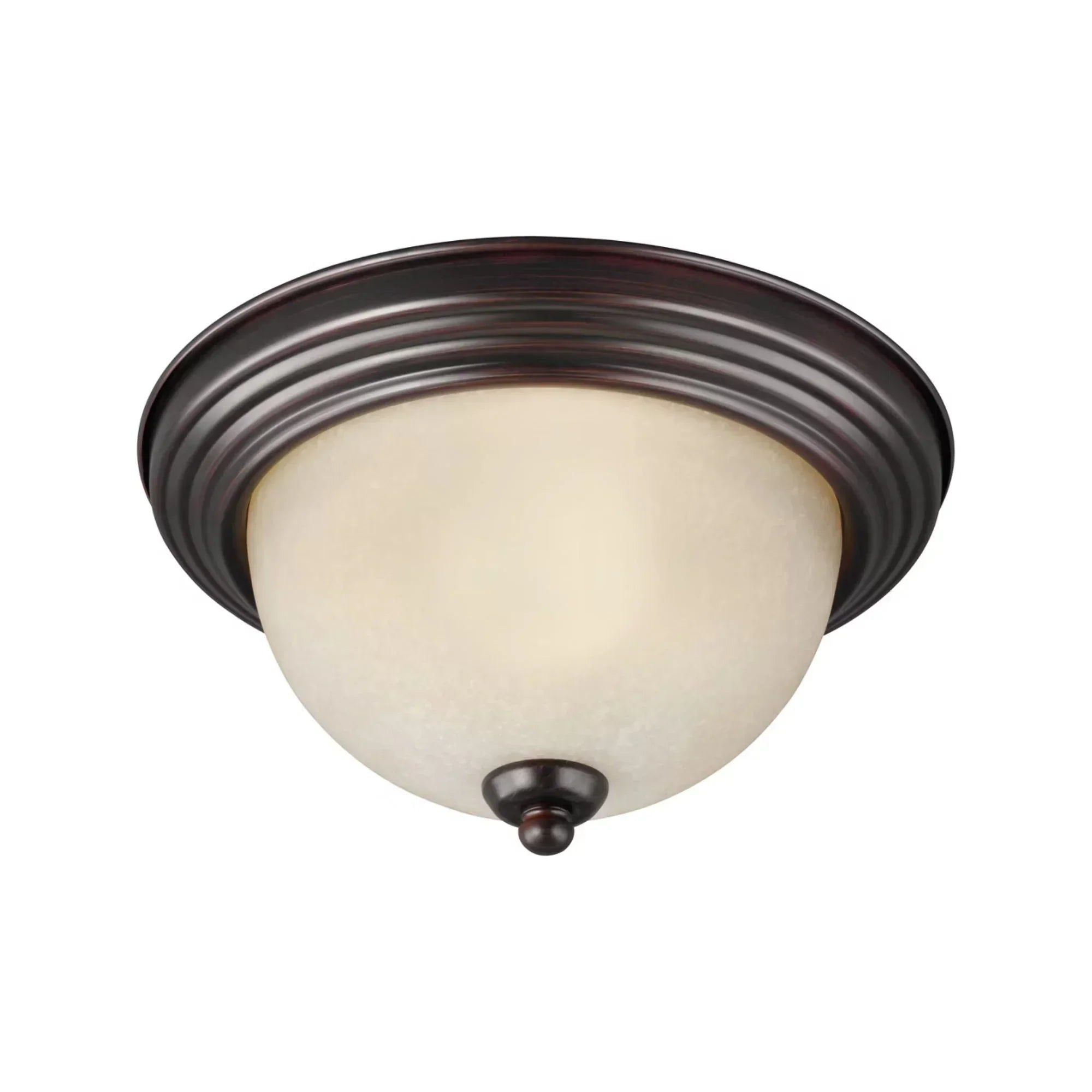 Geary 11" Flush Mount, Bronze Finish with Amber Scavo Glass