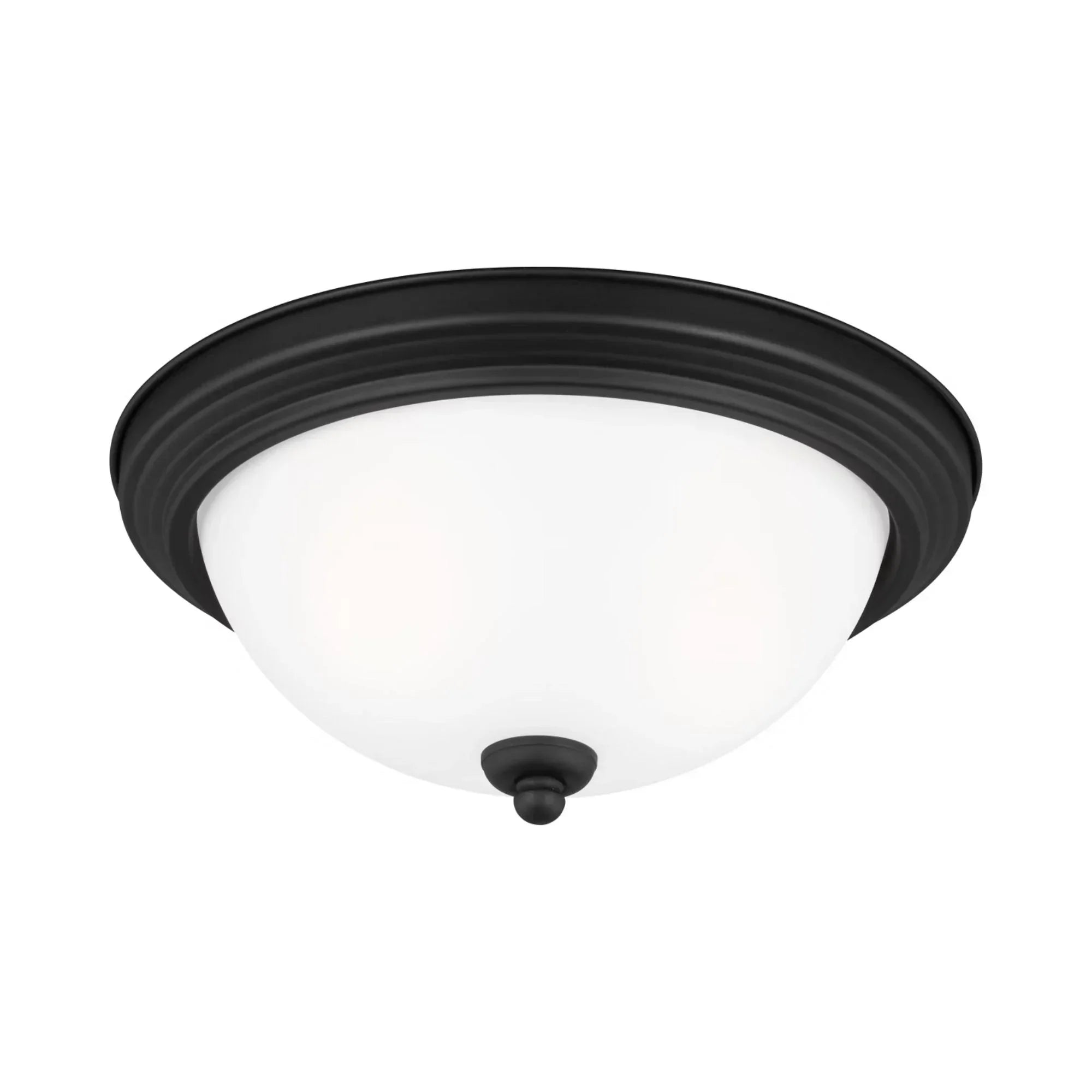 Geary 13" 2-Light Flush Mount, Midnight Black Finish