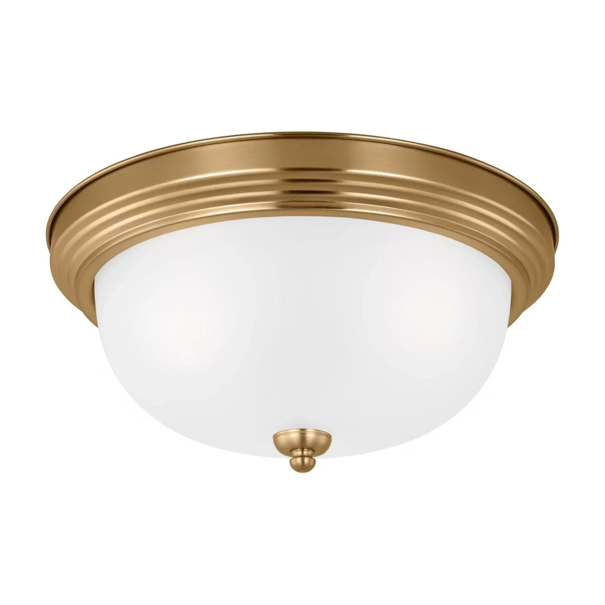 Geary 15" 3-Light Flush Mount, Satin Brass Finish