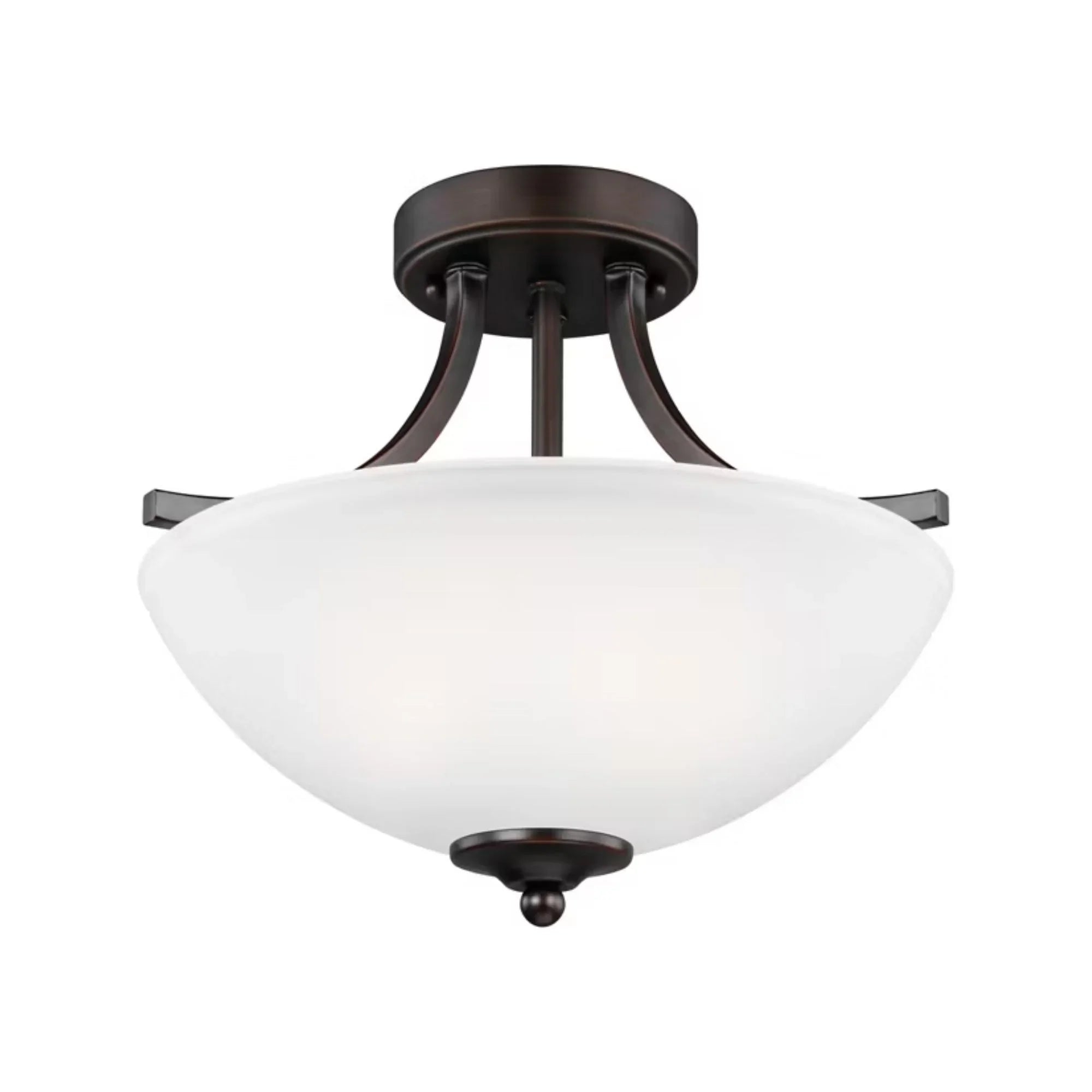 Geary 14" Small 2-Light LED Semi-Flush Convertible Pendant, Bronze Finish