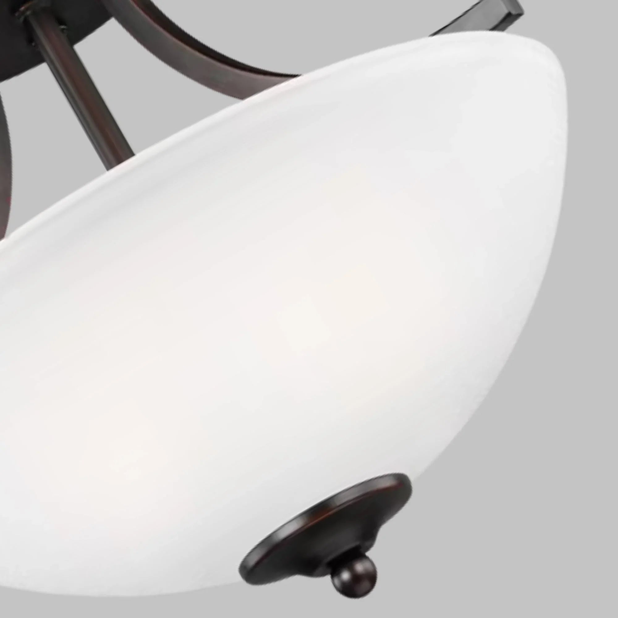 Geary 14" Small 2-Light LED Semi-Flush Convertible Pendant, Bronze Finish