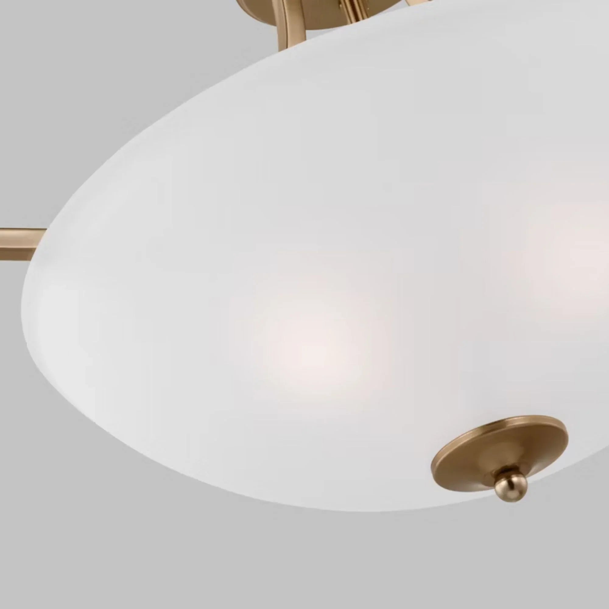 Geary 19" Medium 3-Light Semi-Flush Convertible Pendant, Satin Brass Finish