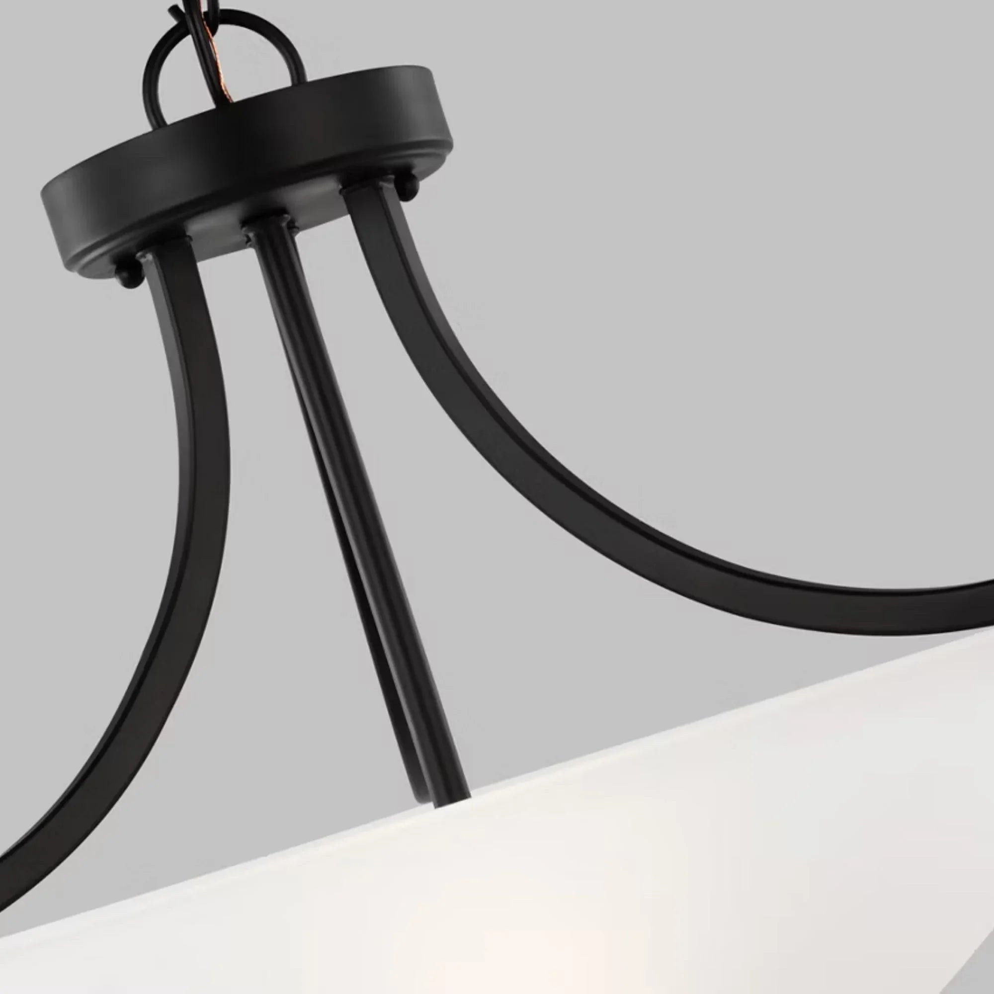 Geary 19" Medium 3-Light LED Semi-Flush Convertible Pendant, Midnight Black Finish