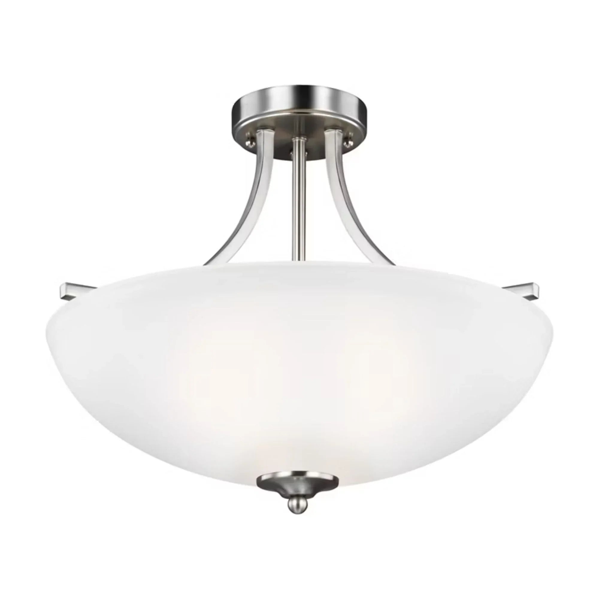 Geary 19" Medium 3-Light LED Semi-Flush Convertible Pendant, Brushed Nickel Finish