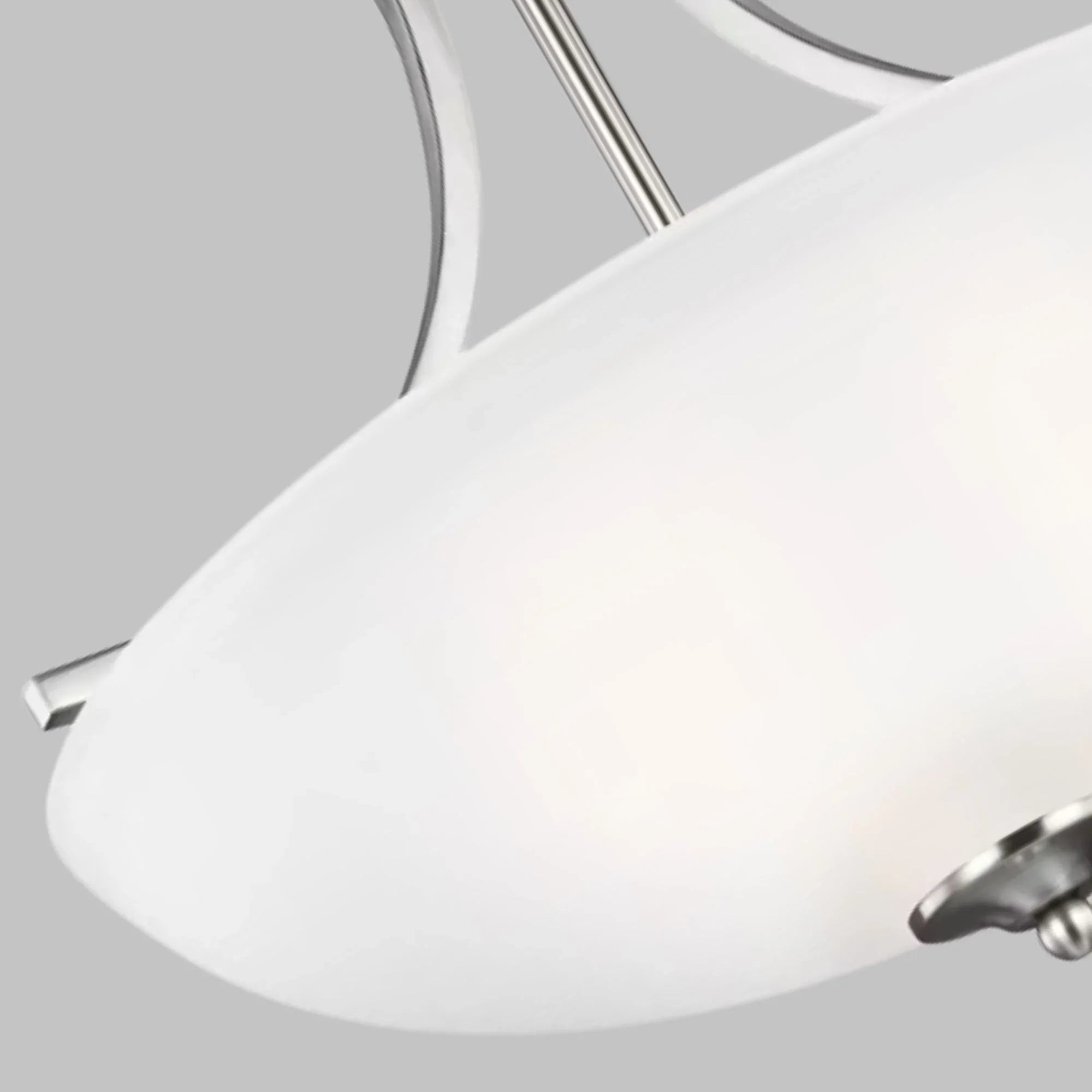 Geary 19" Medium 3-Light LED Semi-Flush Convertible Pendant, Brushed Nickel Finish