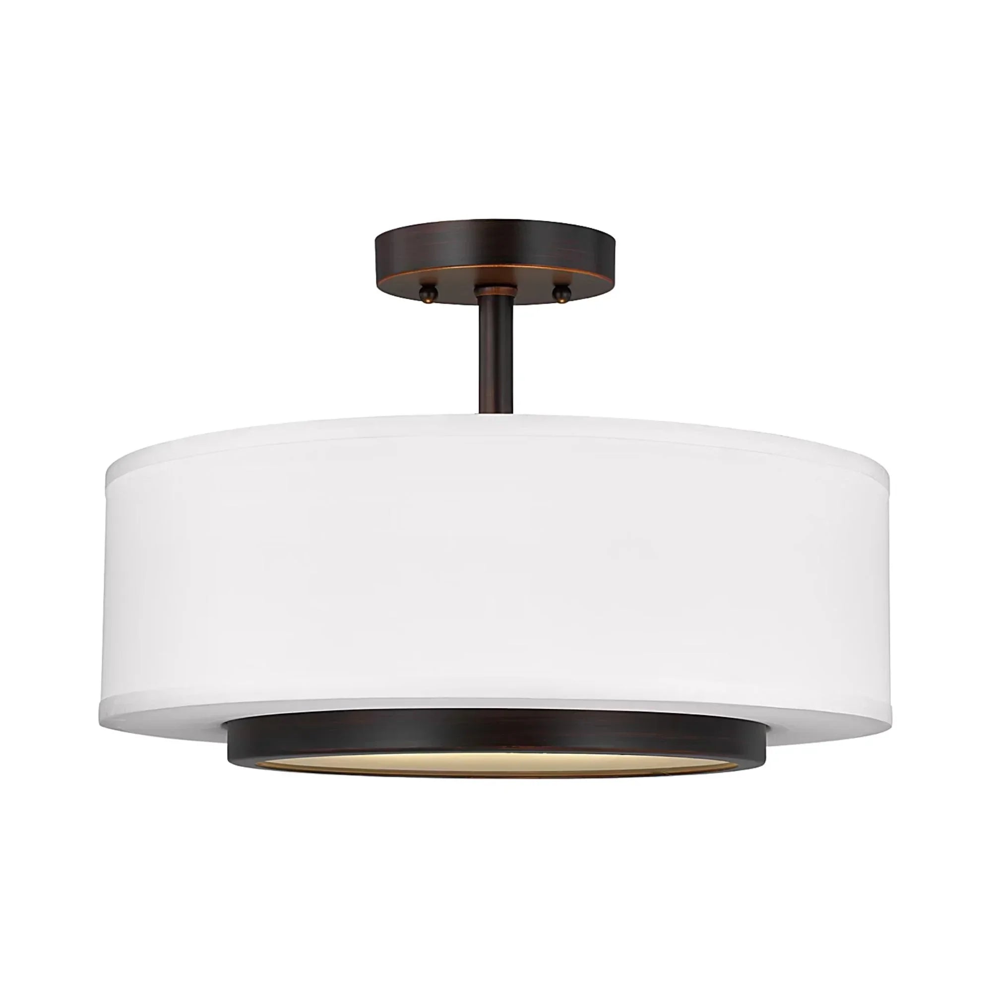 Nance 16" 2-Light Semi-Flush Convertible Pendant, Bronze Finish