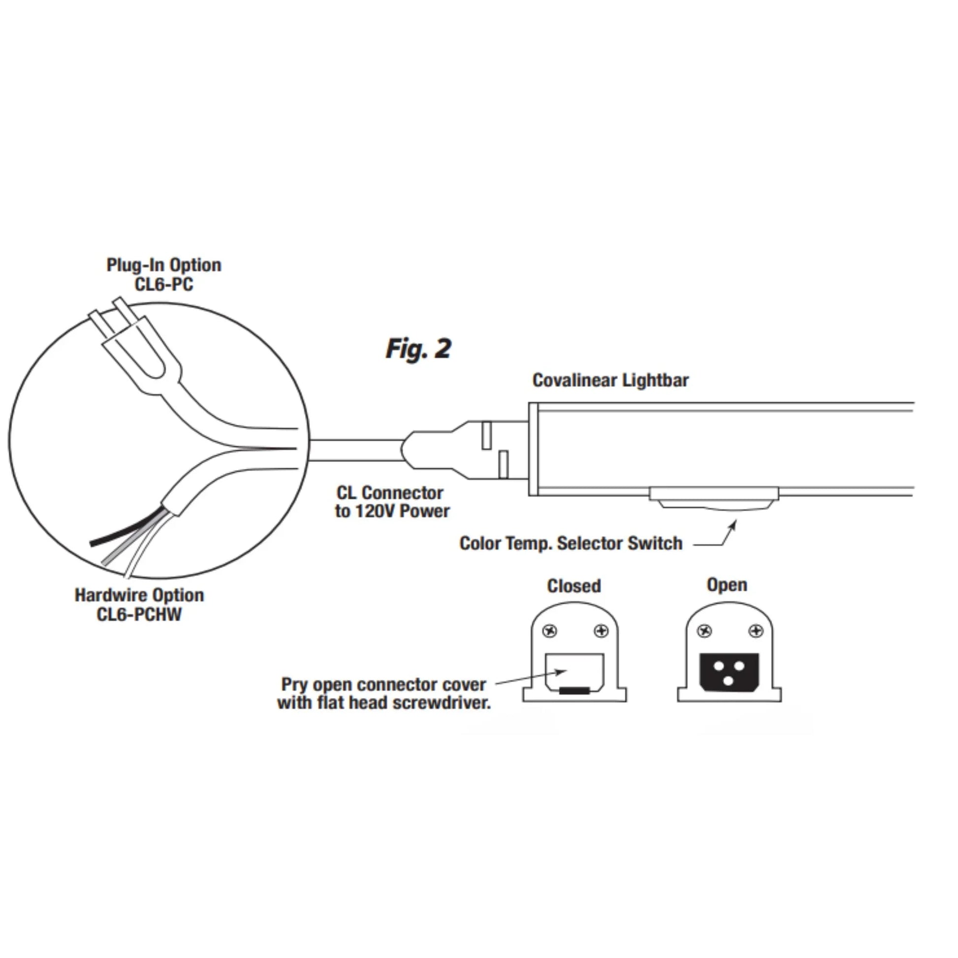 Covalinear 9-Inch 120V Linear LED Light Bar, 4W, 2700K-3500K, White - Bees Lighting