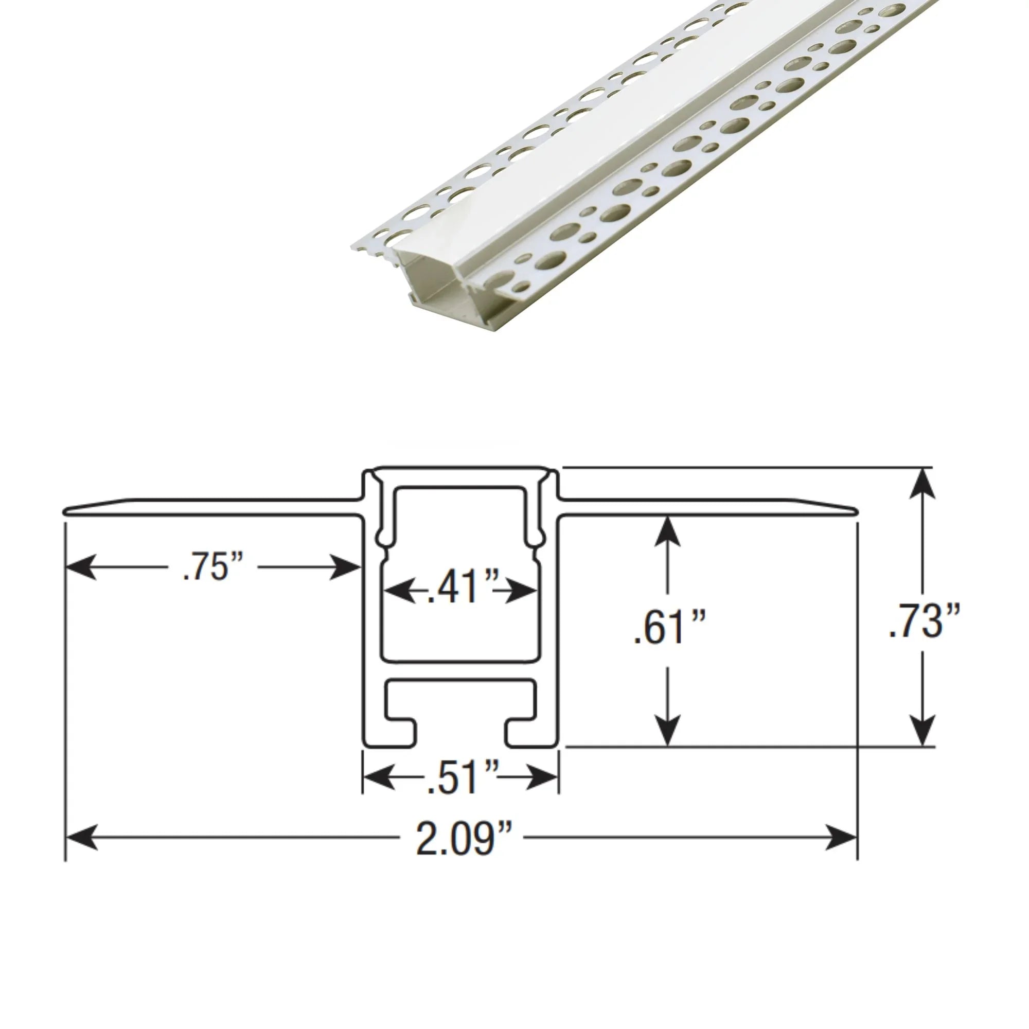 6ft Slim Straight Mud-In Aluminum Channel - Bees Lighting
