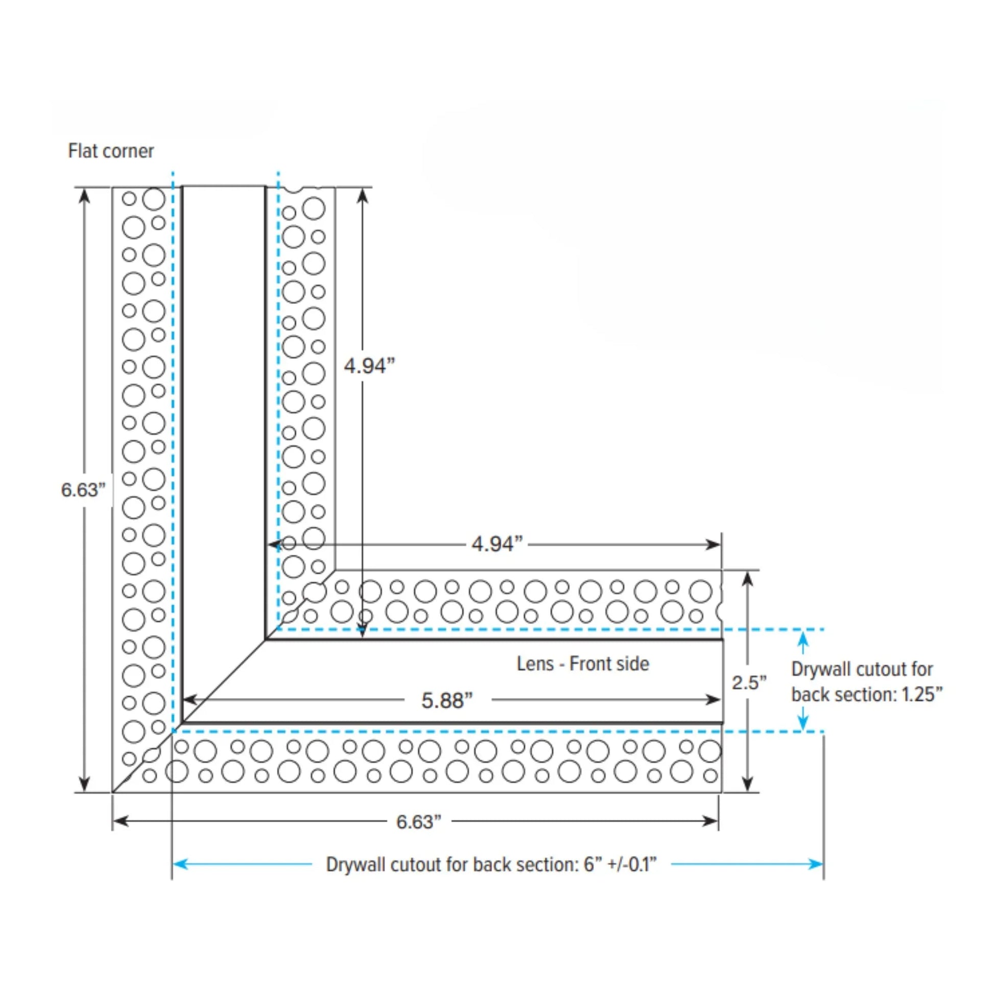 90 Degree Flat Corner for LED-CHL-MI-ST6 Mud-In Channel - Bees Lighting