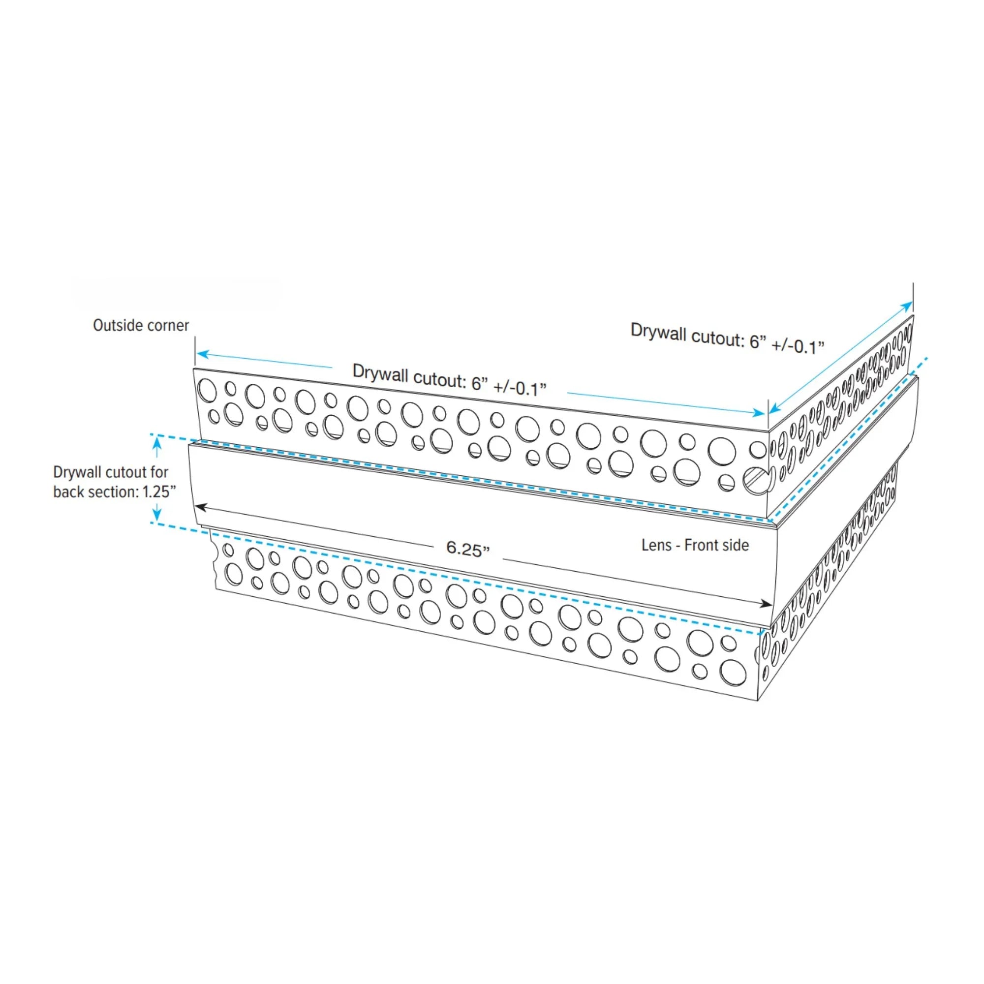 90 Degree Outside Corner for LED-CHL-MI-ST6 Mud-In Channel - Bees Lighting