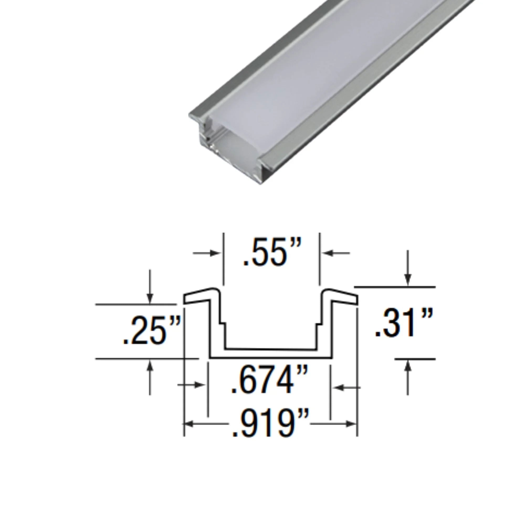 4ft Slim Aluminum Mounting Channel - Bees Lighting