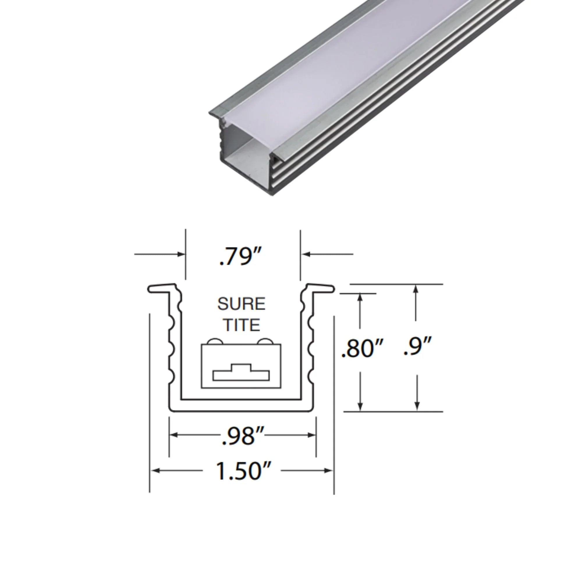 4ft Extra Deep Flange Aluminum Mounting Channel - Bees Lighting