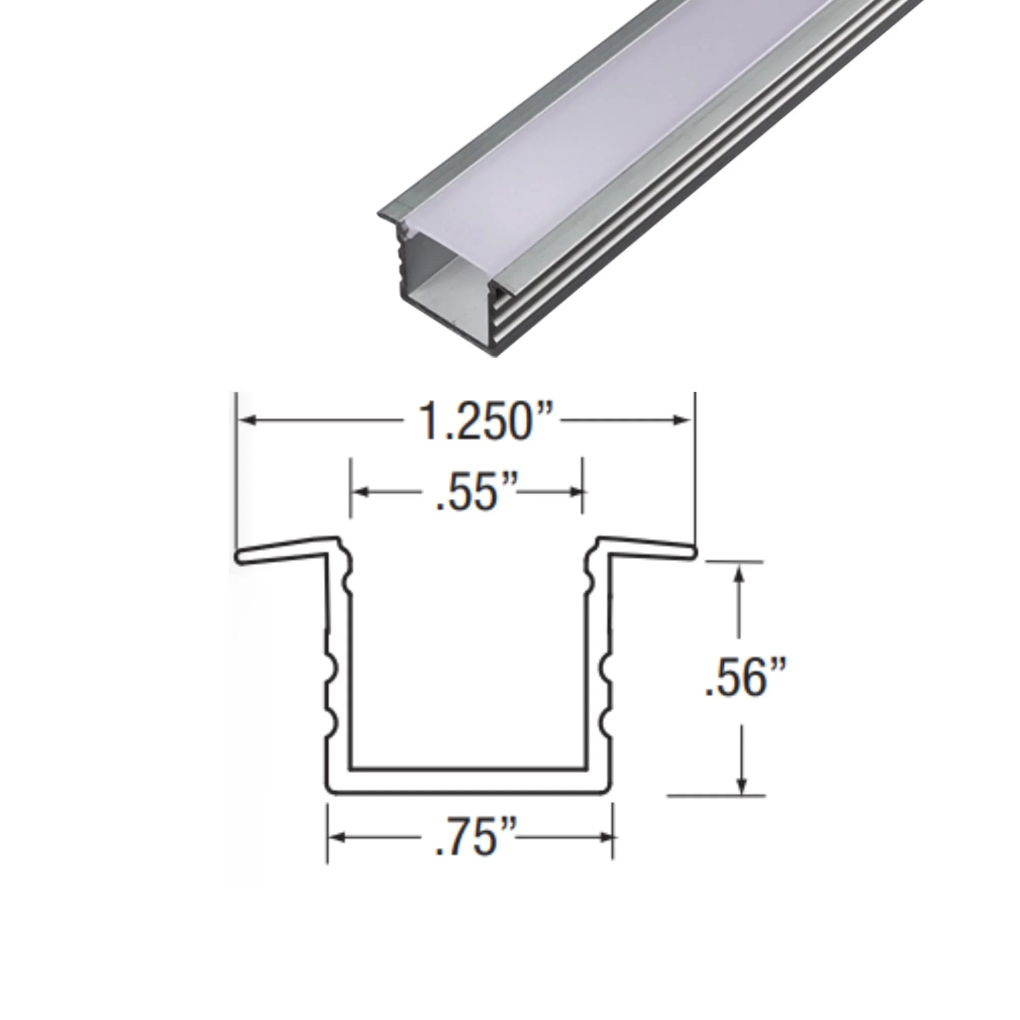 4ft Mini Deep with Flange Aluminum Mounting Channel - Bees Lighting
