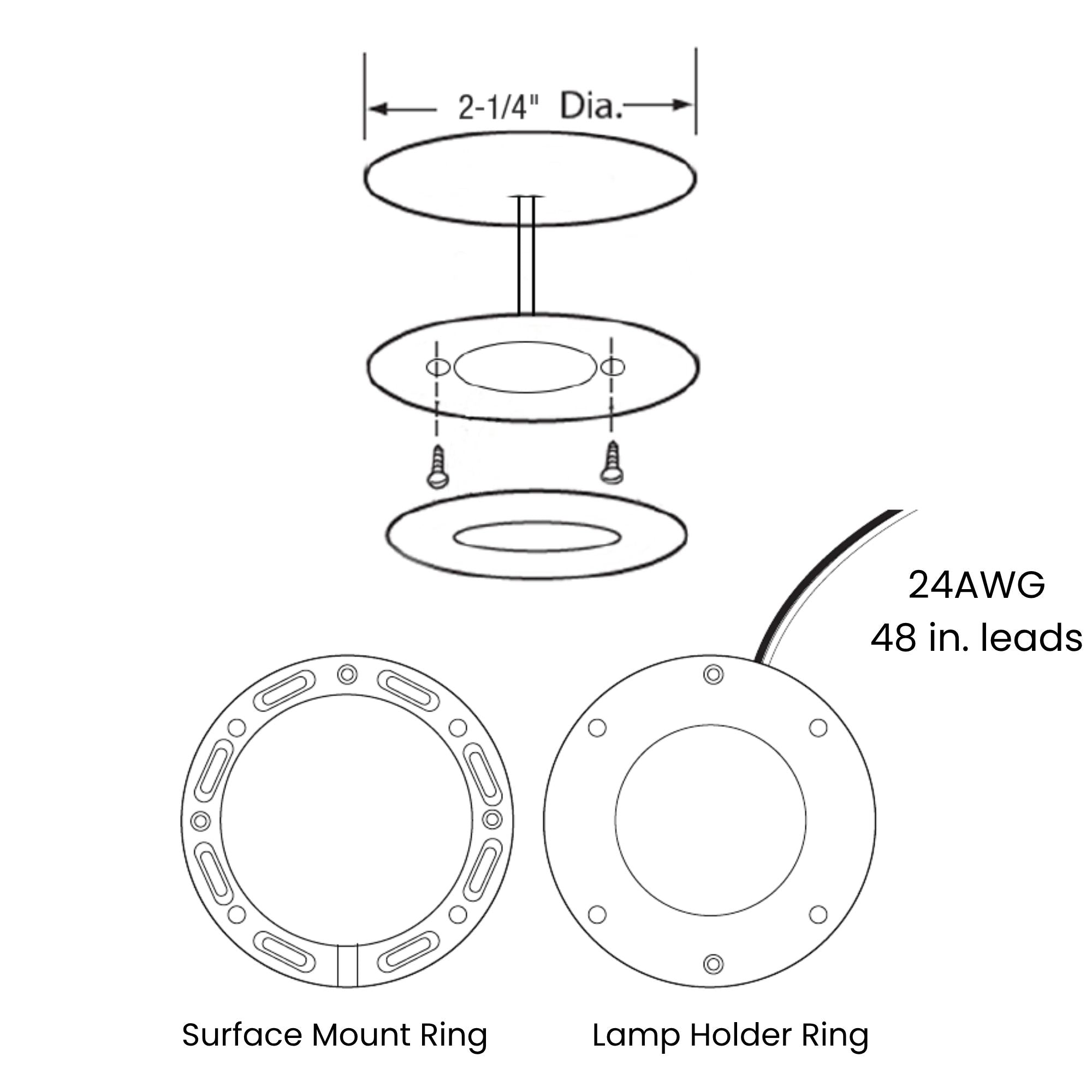 Surface/Recess Mount LED Slim Puck, 170 Lumens, 3000K, 24VDC, Brushed Nickel