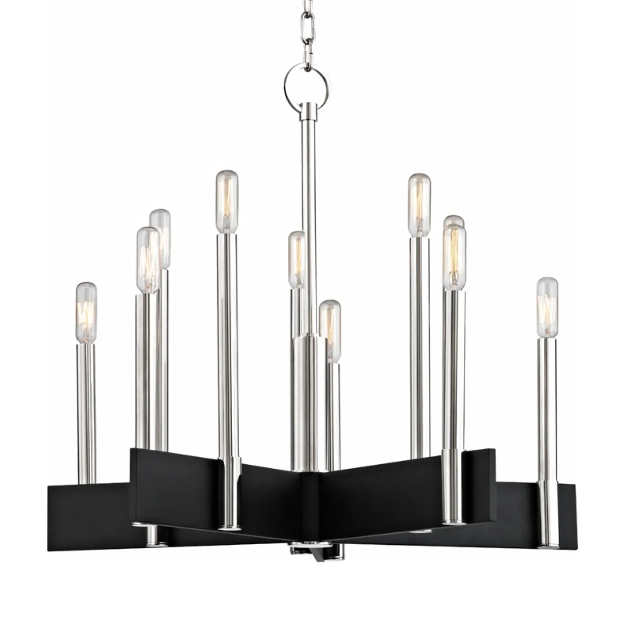 Abrams 24" 10-Light Chandelier, Polished Nickel Finish
