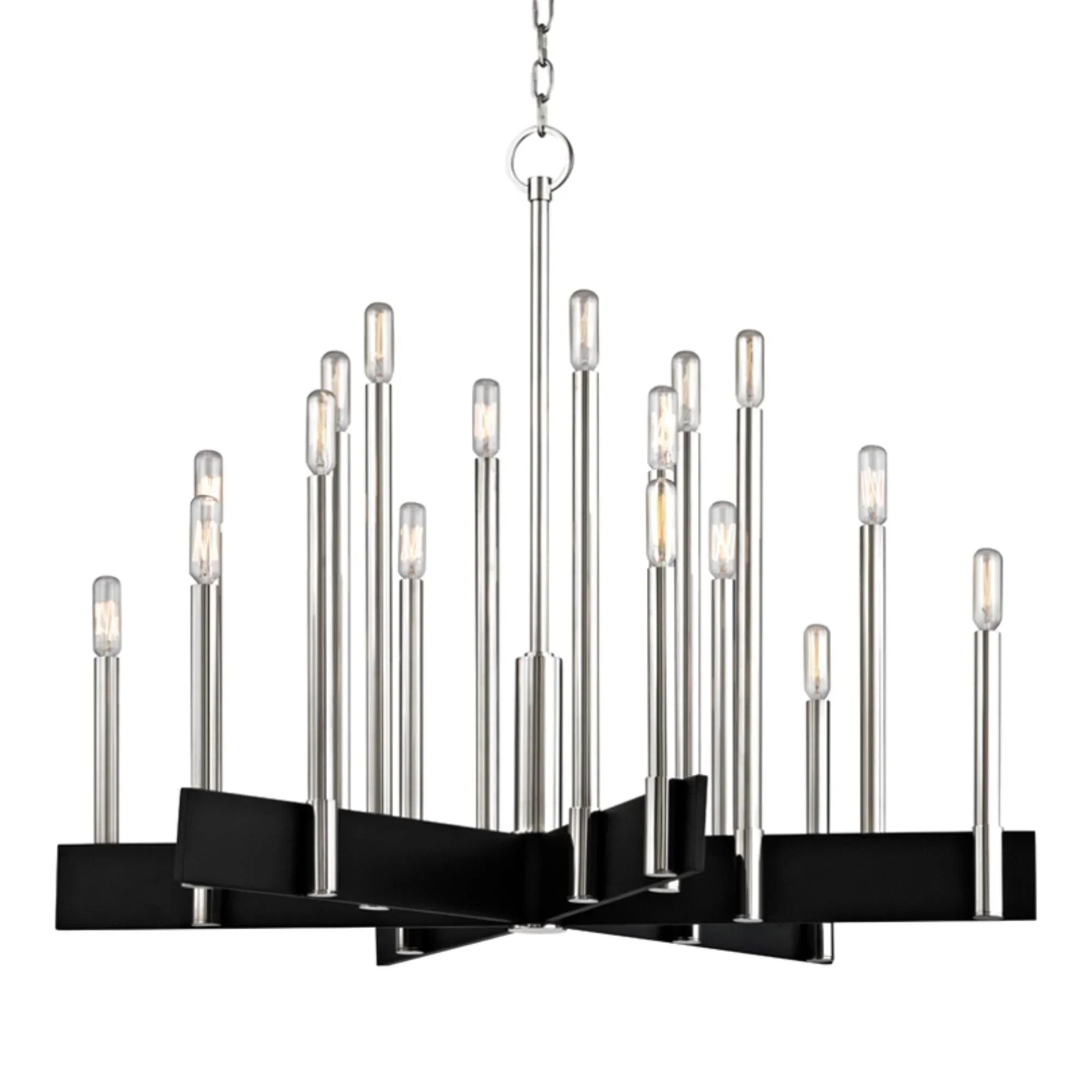 Abrams 34" 18-Light Chandelier, Polished Nickel Finish