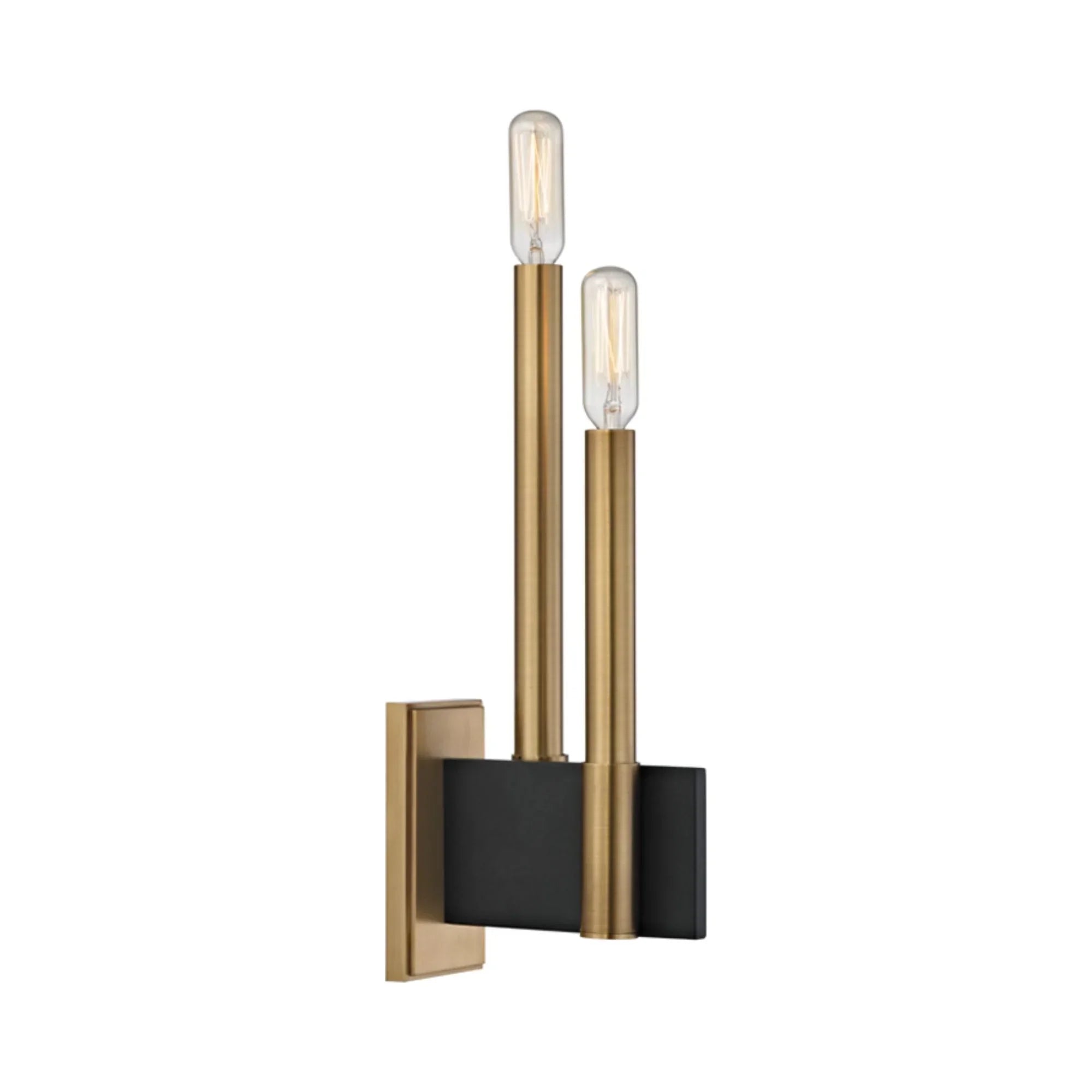 Abrams 13" 2-Light Wall Sconce, Aged Brass Finish