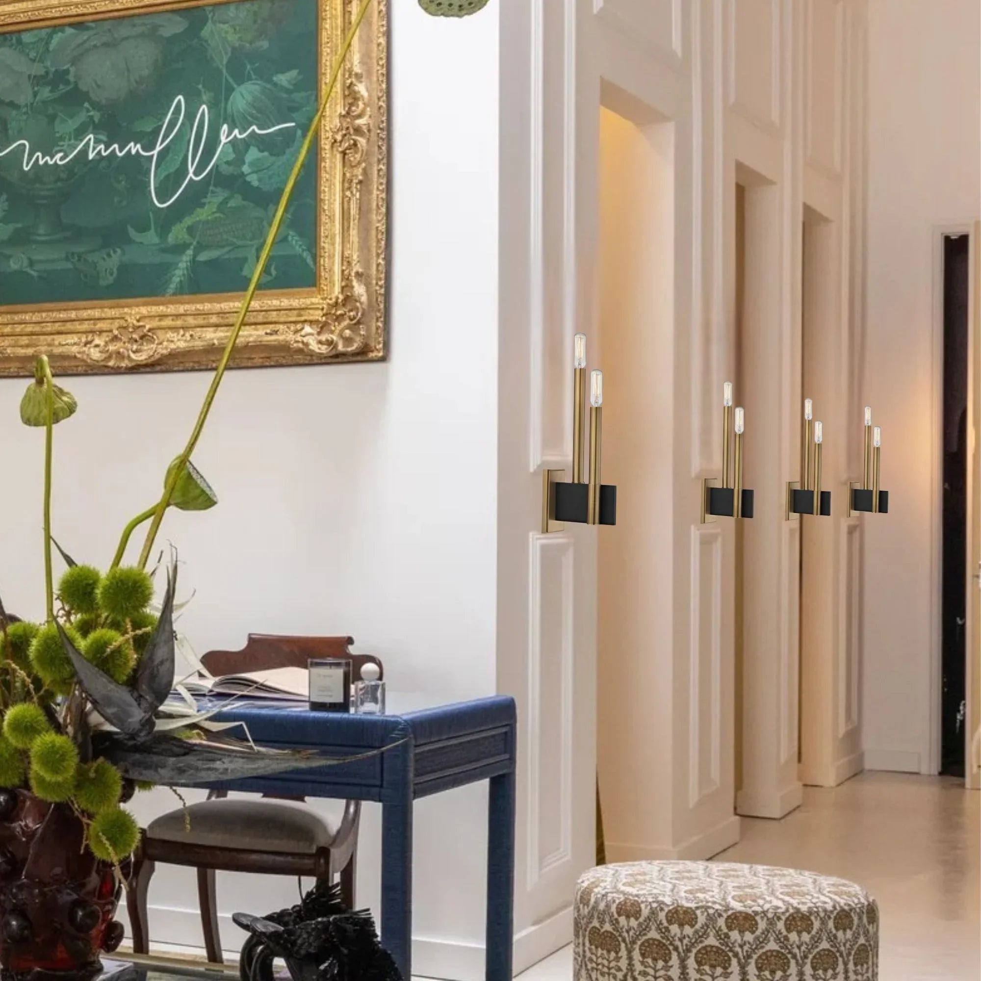 Abrams 13" 2-Light Wall Sconce, Aged Brass Finish